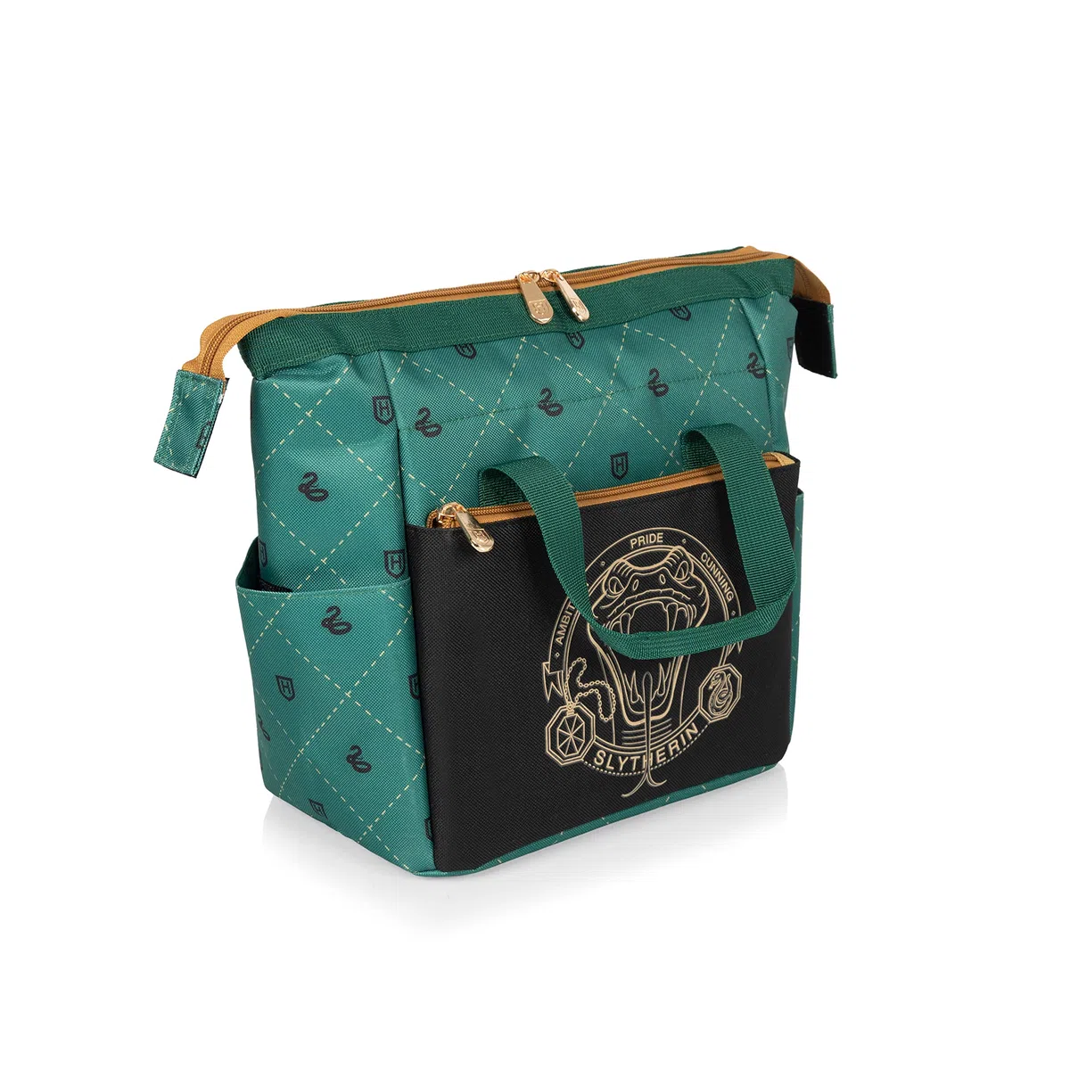 PICNIC TIME Warner Bros On The Go, 510-00-270-024-18, caja térmica suave, bolsa de almuerzo aislada, poliéster, Harry Potter Slytherin-negro con detalles verdes