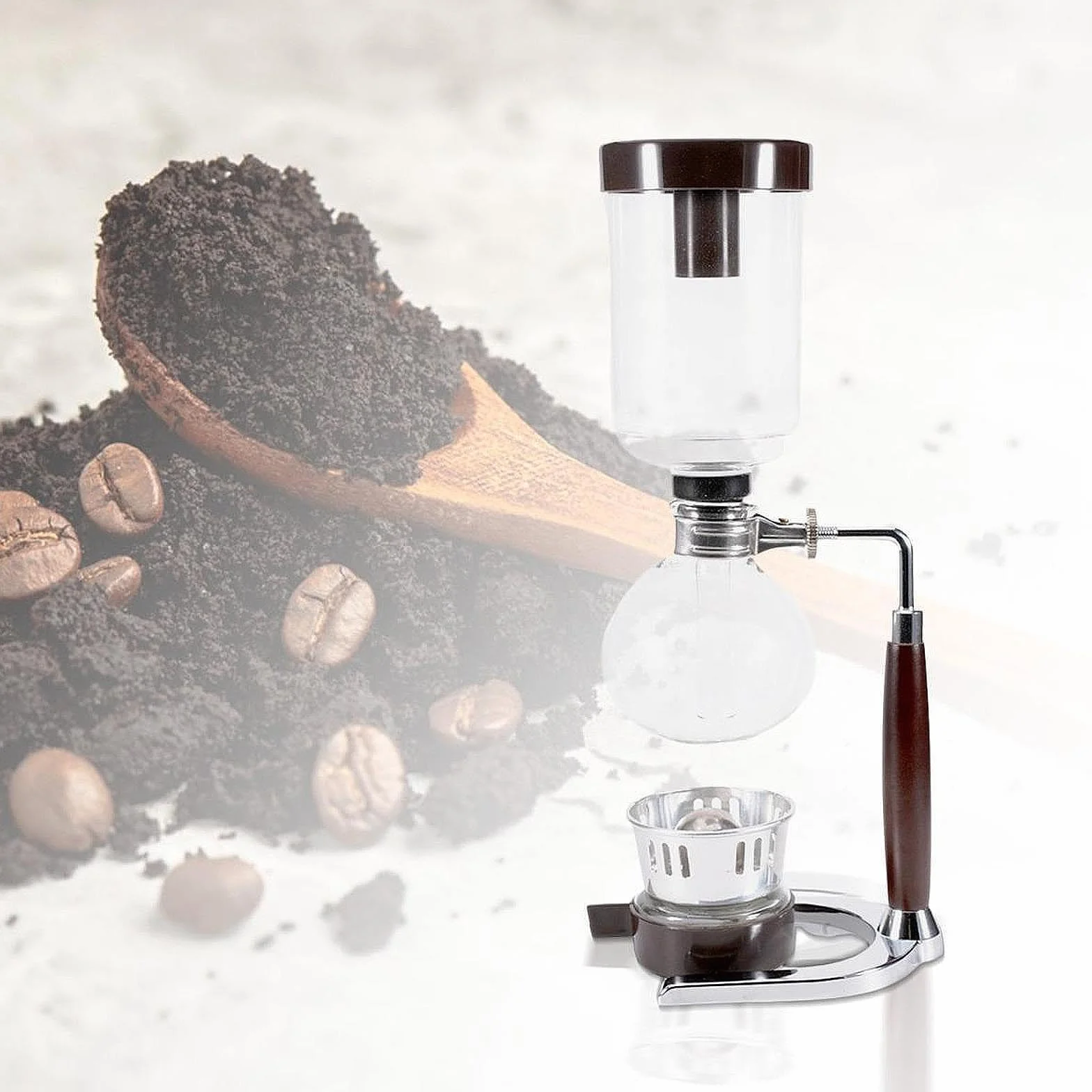 Cafetera de Sifón, Vidrio, Transparente Y Ligero Elegante Elegante Sof Vacuum para El Café Home Cafe Lovers Gift, tal como se describe, 360 Ml