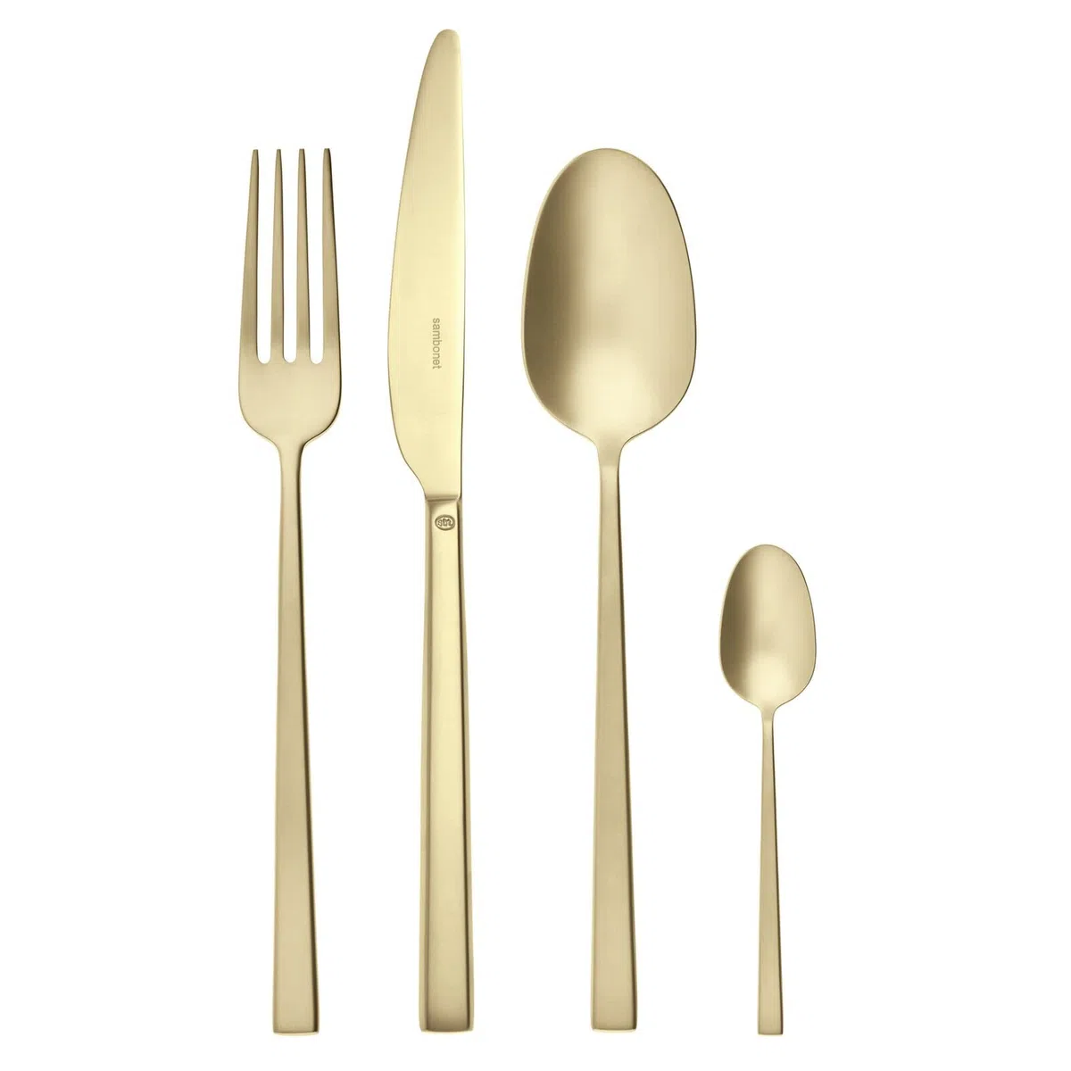 Sambonet - Servizio 24 Pz Monoblocco Rock Antique Pvd Champagne