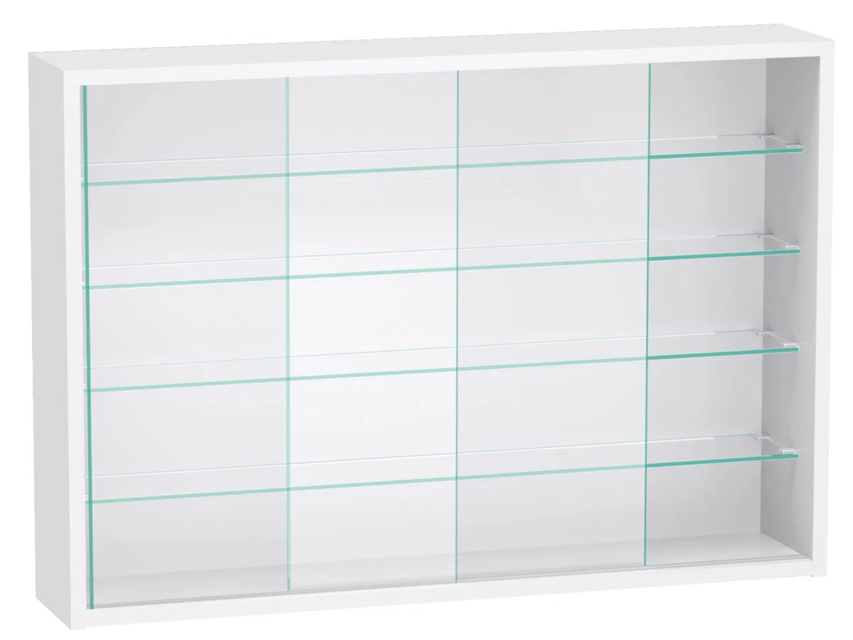 Vitrina vitrina de pared colgante de pie - puertas correderas - 75 x 55 x 14 cm
