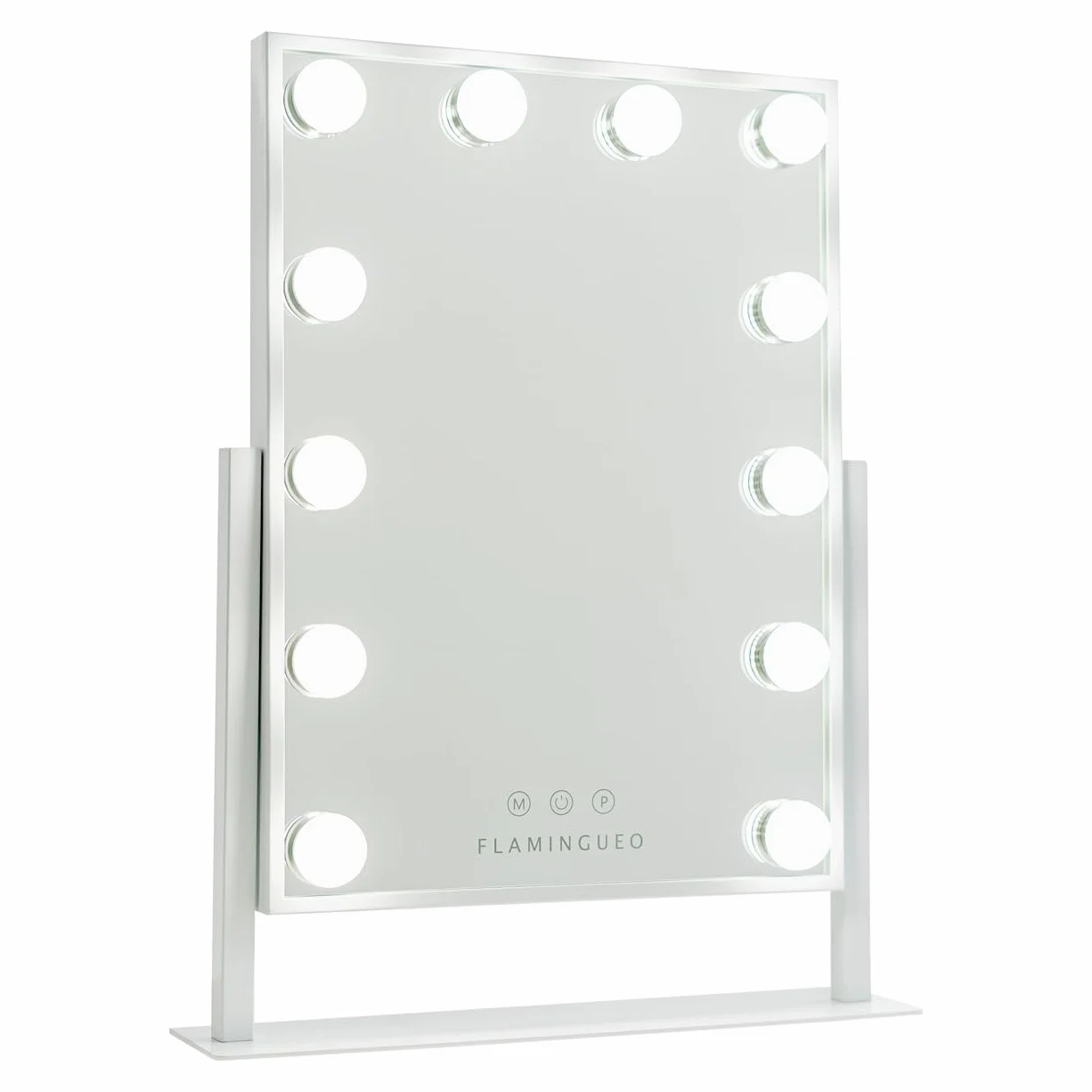 Flamingueo - Espejo Maquillaje con Luz - 12 LED - 3 Modos de Luz - Intensidad Ajustable - Control Táctil - Posición Regulable - Vanity Mirror - 36,5x7,5x47,5cm