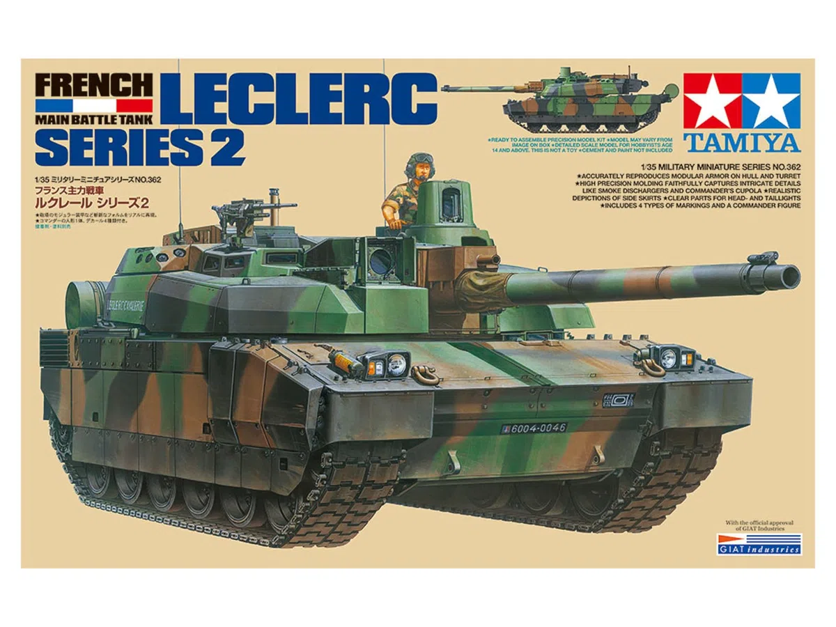 Tamiya TAM35362 1/35 Vehículo Tanque de Batalla Principal 35362-1:35 French KPz Leclerc Series 2, construcción de Modelos, Kit de plástico, sin barnizar, Mediano
