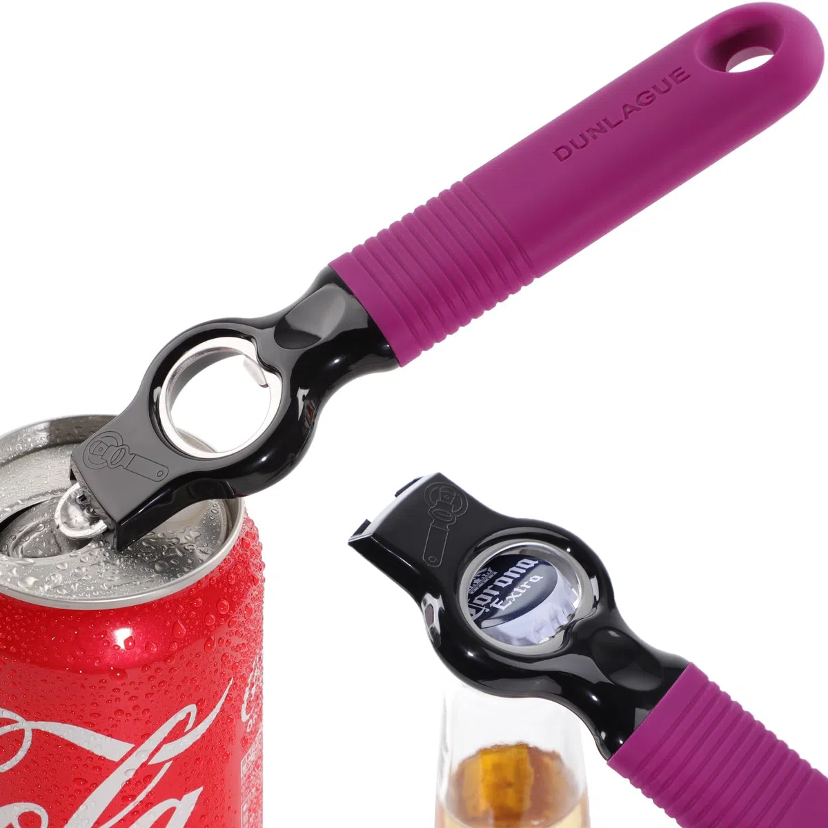 Abridor magnético 2 en 1 para latas de refresco y abrebotellas de cerveza para nevera, abridor de botellas de 6.9 pulgadas para uñas largas, artritis, personas mayores y camareros, mango de