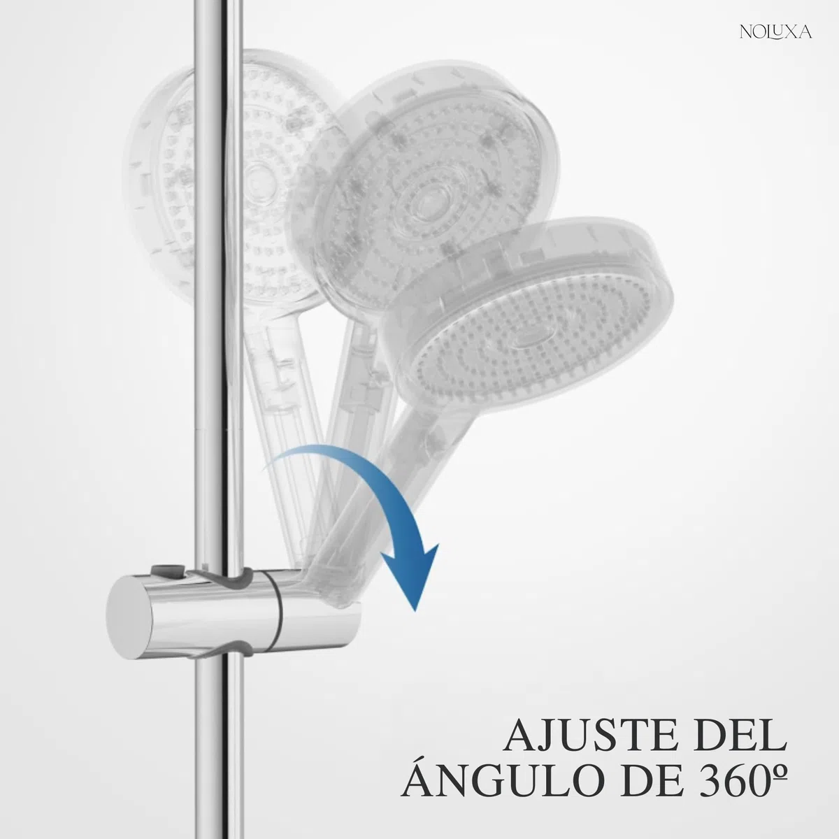 IMEX - Barra de Ducha Pared 65cm Níquel Cepillado | Barra de Acero Inoxidable S.304 Redonda con Soporte para Alcachofa de Ducha Ajustable | Recambio Original IMEX