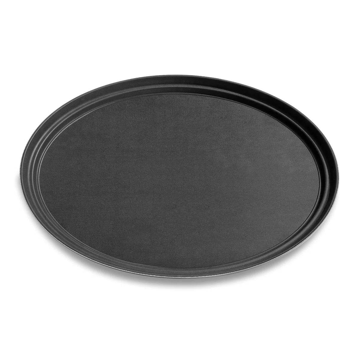 Nueva estrella de la Restauración 25576 antideslizante Bandeja, plástico, goma, con rayas, oval, 24 x 29 cm, color negro