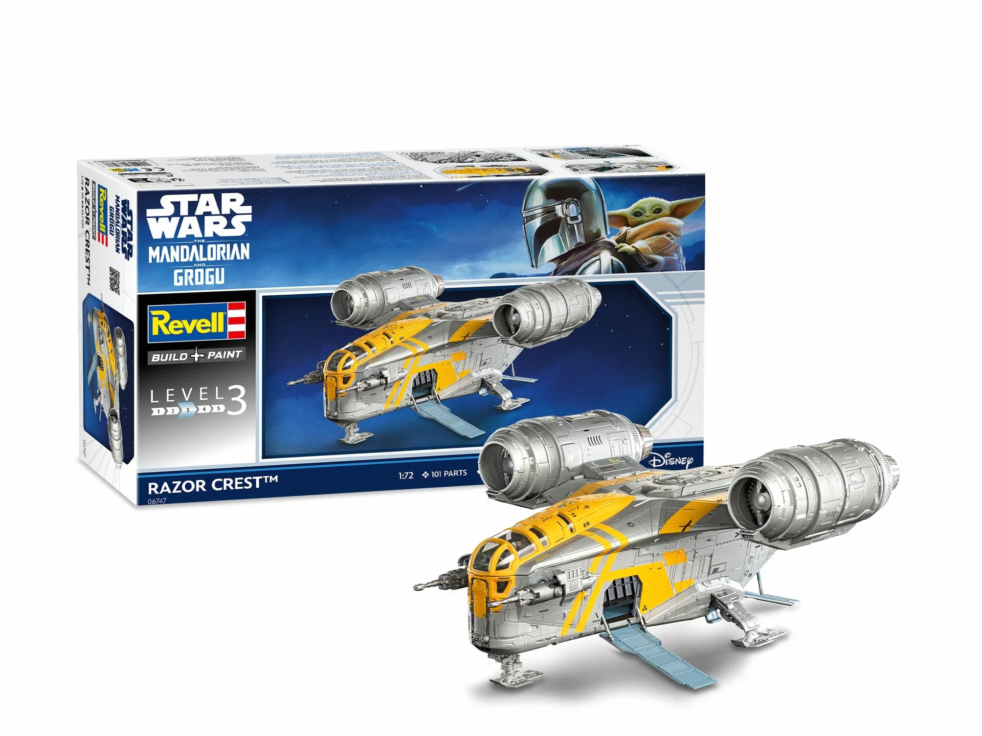 Revell 06747 Star Wars The Mandalorian and Grogu Movie: Razor Crest escala 1:72 - Kit de modelo de plástico sin construir/sin pintar