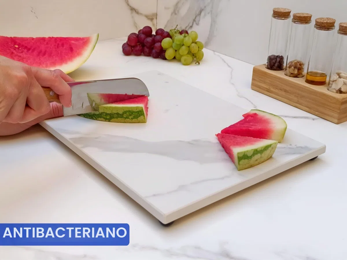 LOANE - Tabla de Cortar Multifuncional - Tabla Cortar Cocina, Material Porcelánico, Resistente al Calor y a los Arañazos, Ideal para Picar, Servir y Presentar Alimentos