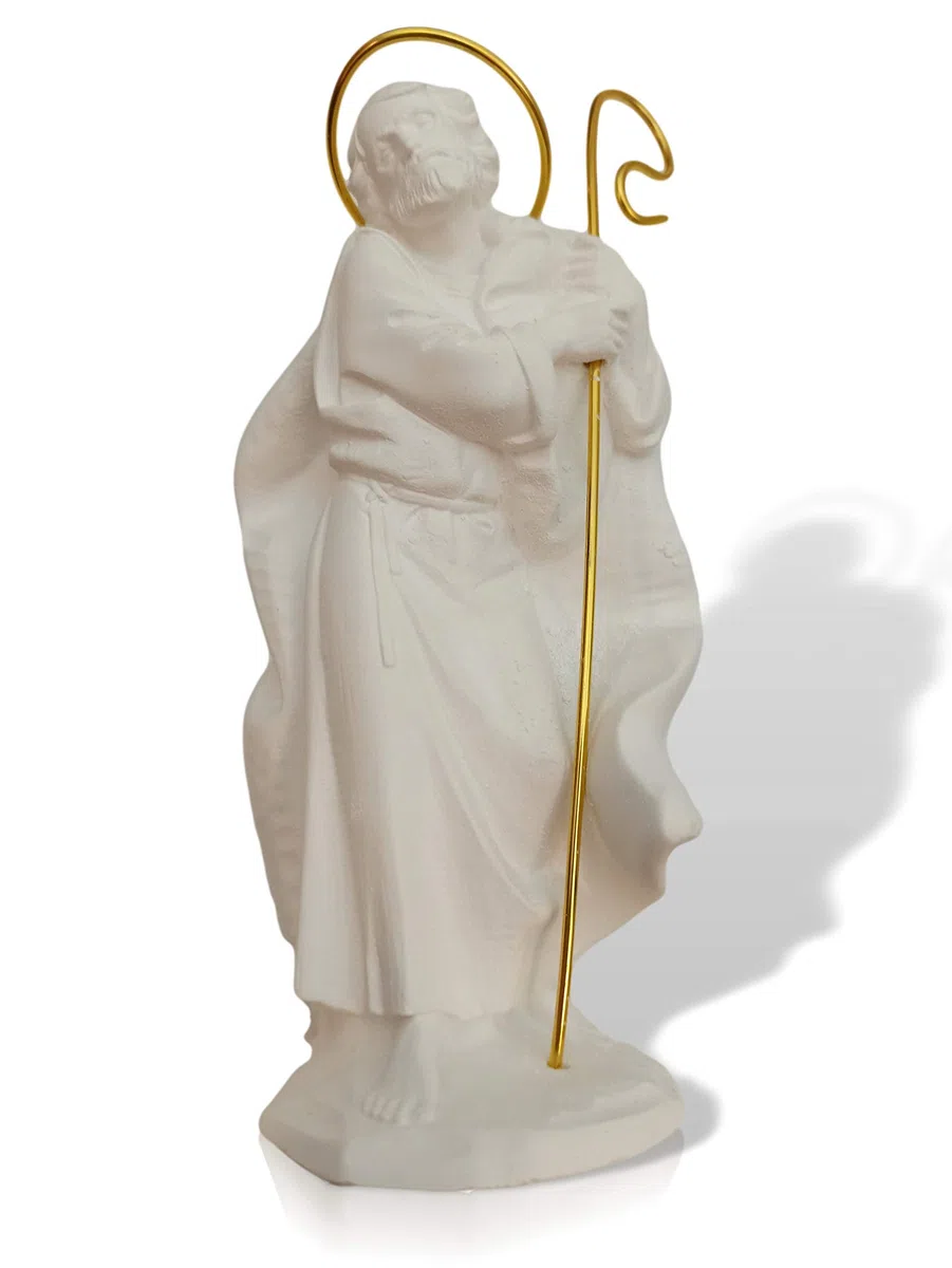FUNNY CUP Portal de Belén con 5 Figuras Modernas escayola para Pintar. Manualidades. Altura 17 cm. Nacimiento de Navidad