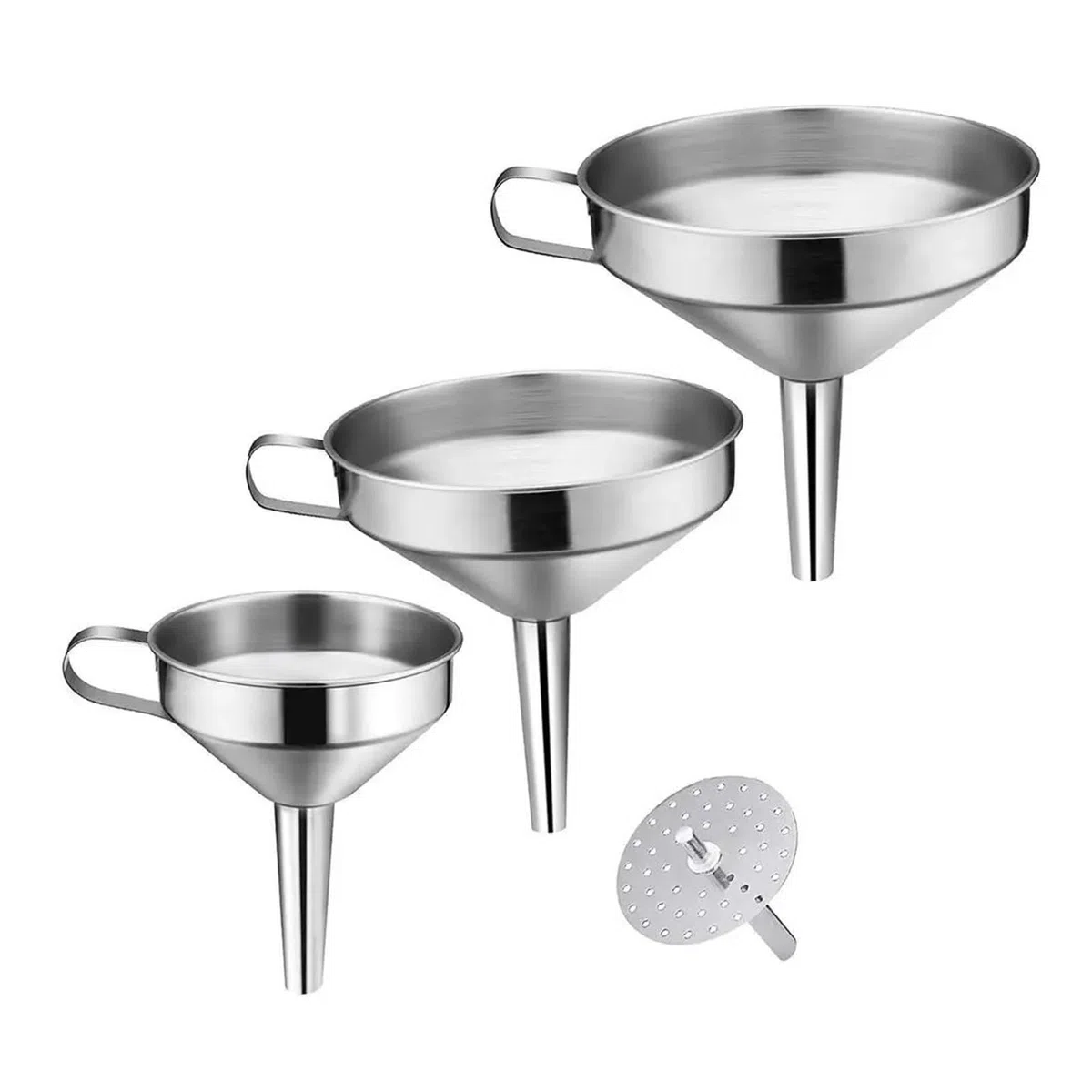 Embudos Embudos de Acero Inoxidable de Boca Ancha de 10 cm, 12 cm y 14 cm, Embudo for Vino, Aceite y Miel, colador Desmontable, Herramientas de Filtro for líquidos de Vino y Cocina.(12cm)