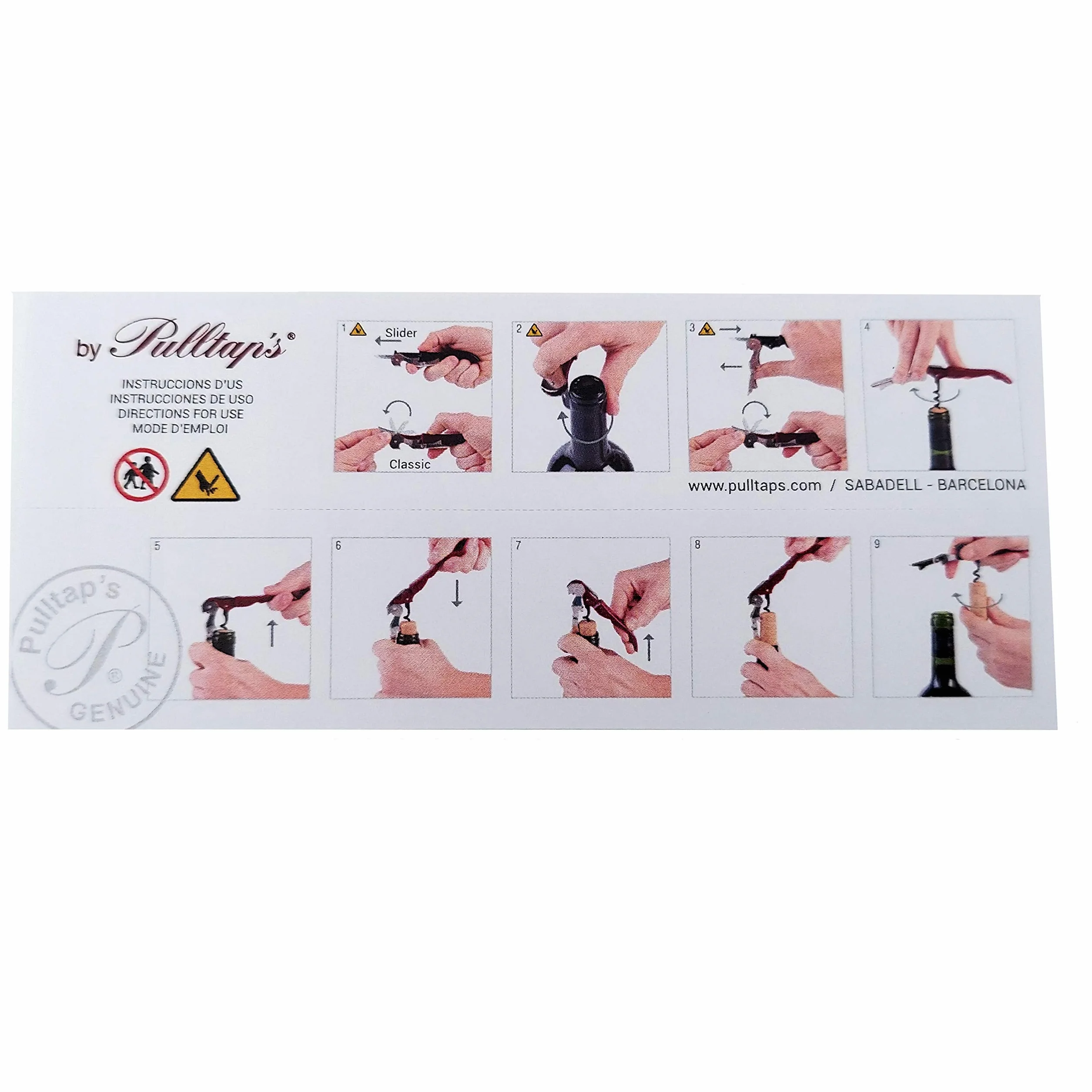 Pulltap de auténtica Slider 900 double-hinged palanca camareros vino sacacorchos abrebotellas