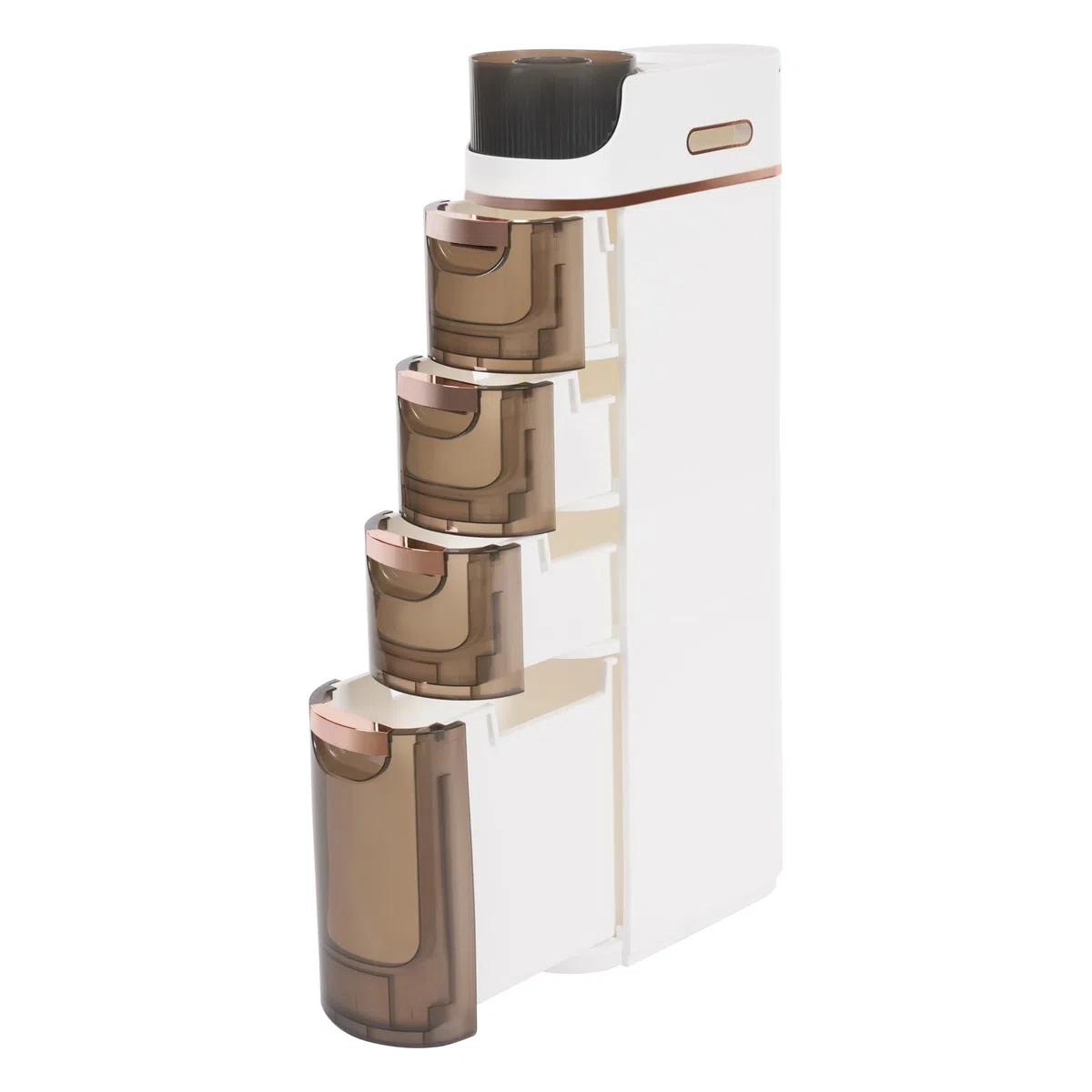 Carrito de almacenamiento estrecho con 4 cajones, cajonera con suelo alto, giratorio, espacio de almacenamiento superior para baño, dormitorio, salón, organización máxima