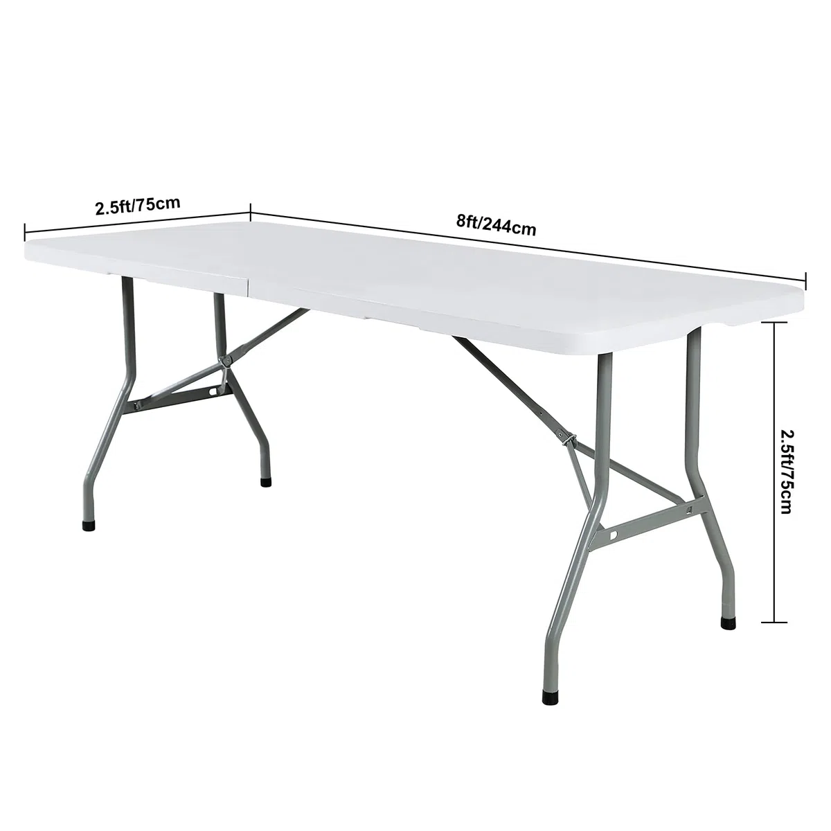 Paquete de 4 manteles impermeables de elastano de 8 pies, manteles impermeables de elastano de 8 pies para fiestas, bodas, banquetes y eventos (blanco)