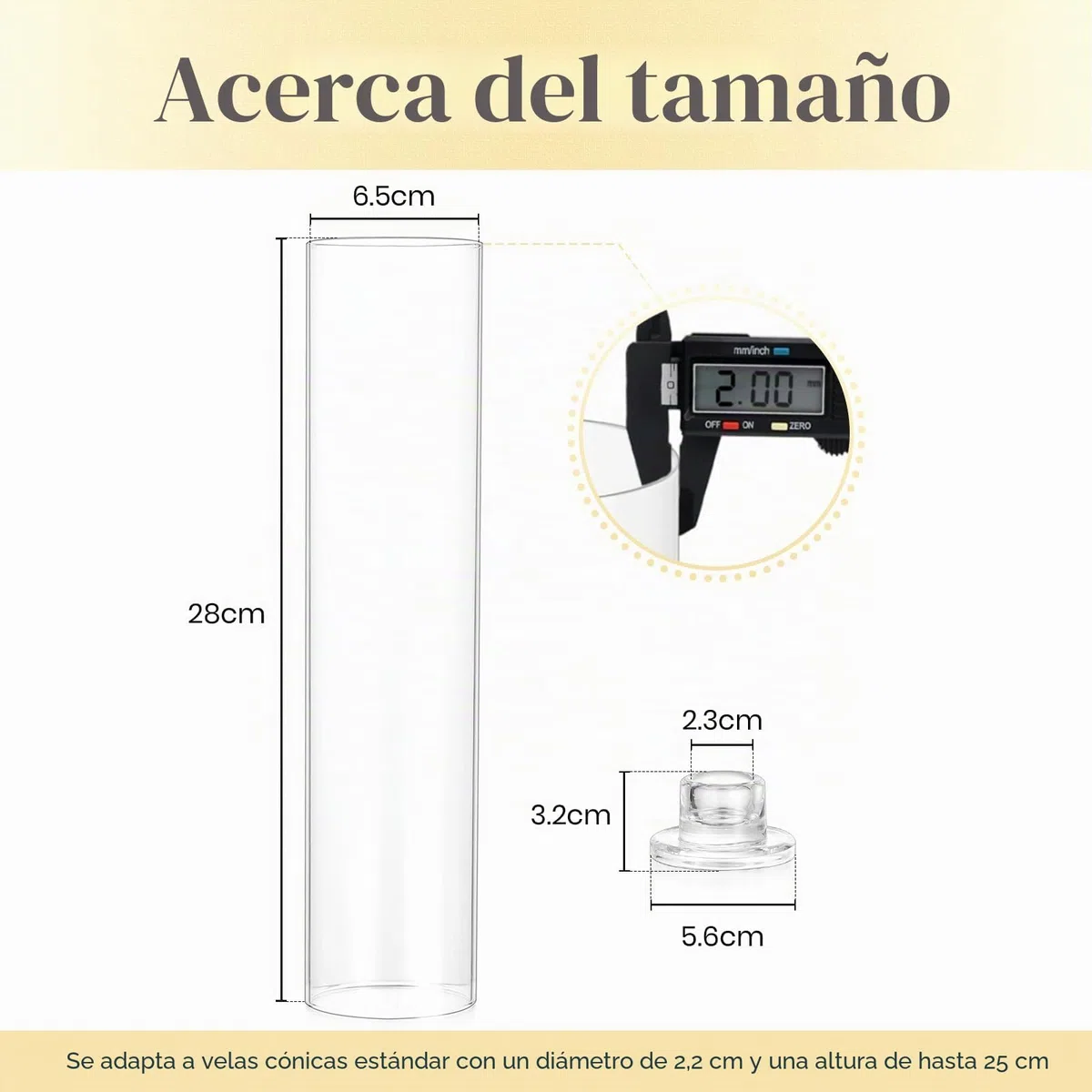 Hewory Portavelas de vidrio Hurricane – juego de 6 portavelas para velas cónicas, decoración moderna para mesa de boda, decoración de mesa navideña