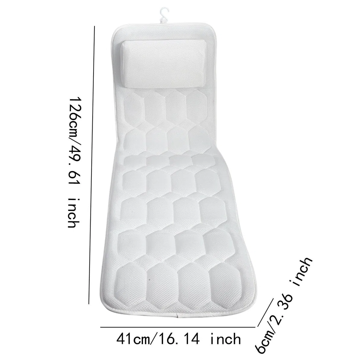 Almohada de Bañera con Soporte para La Espalda, Accesorio Portátil para SPA con Ventosas, Almohadilla de Baño, Reposacabezas, Almohada para Remojar La