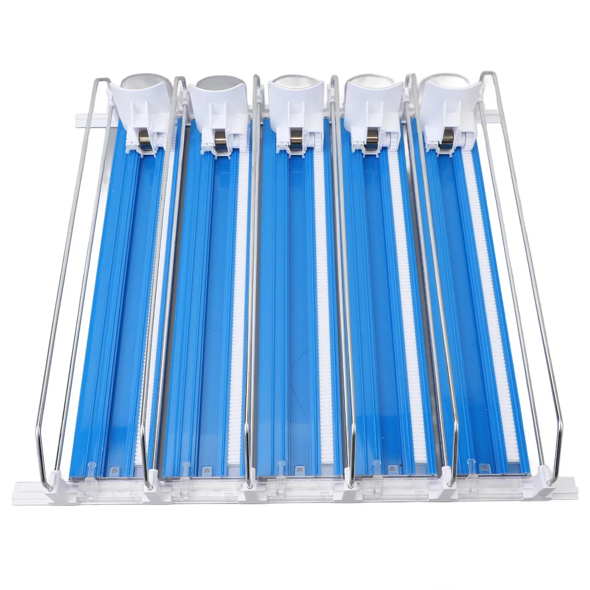 Dispensador de Bebidas para Nevera, Organizador Automático de Bebidas para Nevera, Dispensador Automático de Latas de Soda, Soporte de Bebidas Ajustable para Soda (Azul)