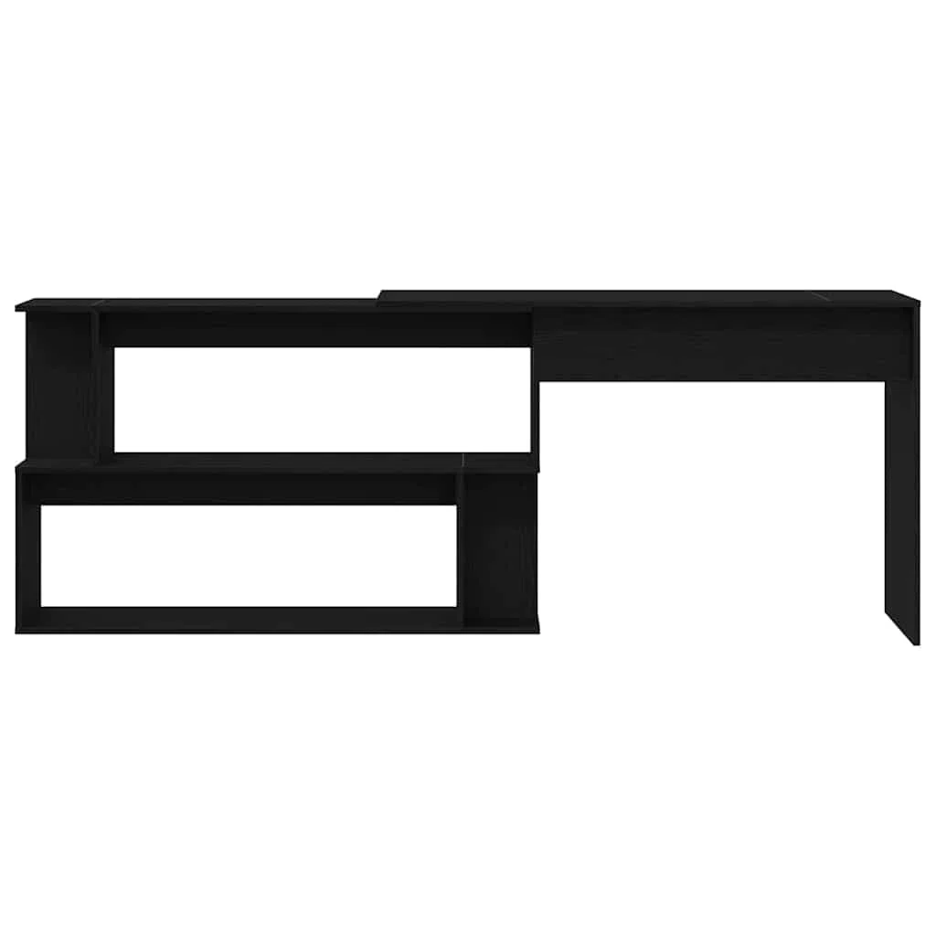 Escritorio de madera de roble negro, 200 x 50 x 76 cm, mesa de ordenador para oficina en casa, estudio, con amplia superficie de trabajo y moderno mobiliario de oficina