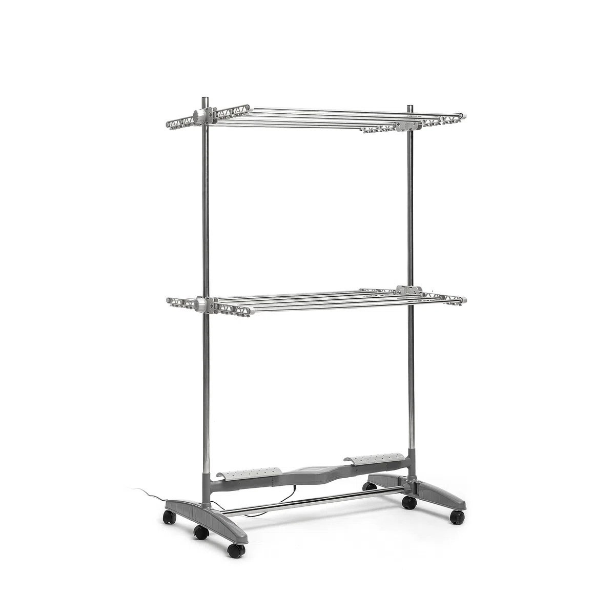 InnovaGoods® Tendedero Eléctrico Plegable con Flujo de Aire Natural, 24 W, Tendedero de Ropa con Ventilador Integrado, Barras de Tendido, Ruedas, Uso Interior, No Usa Aire Caliente