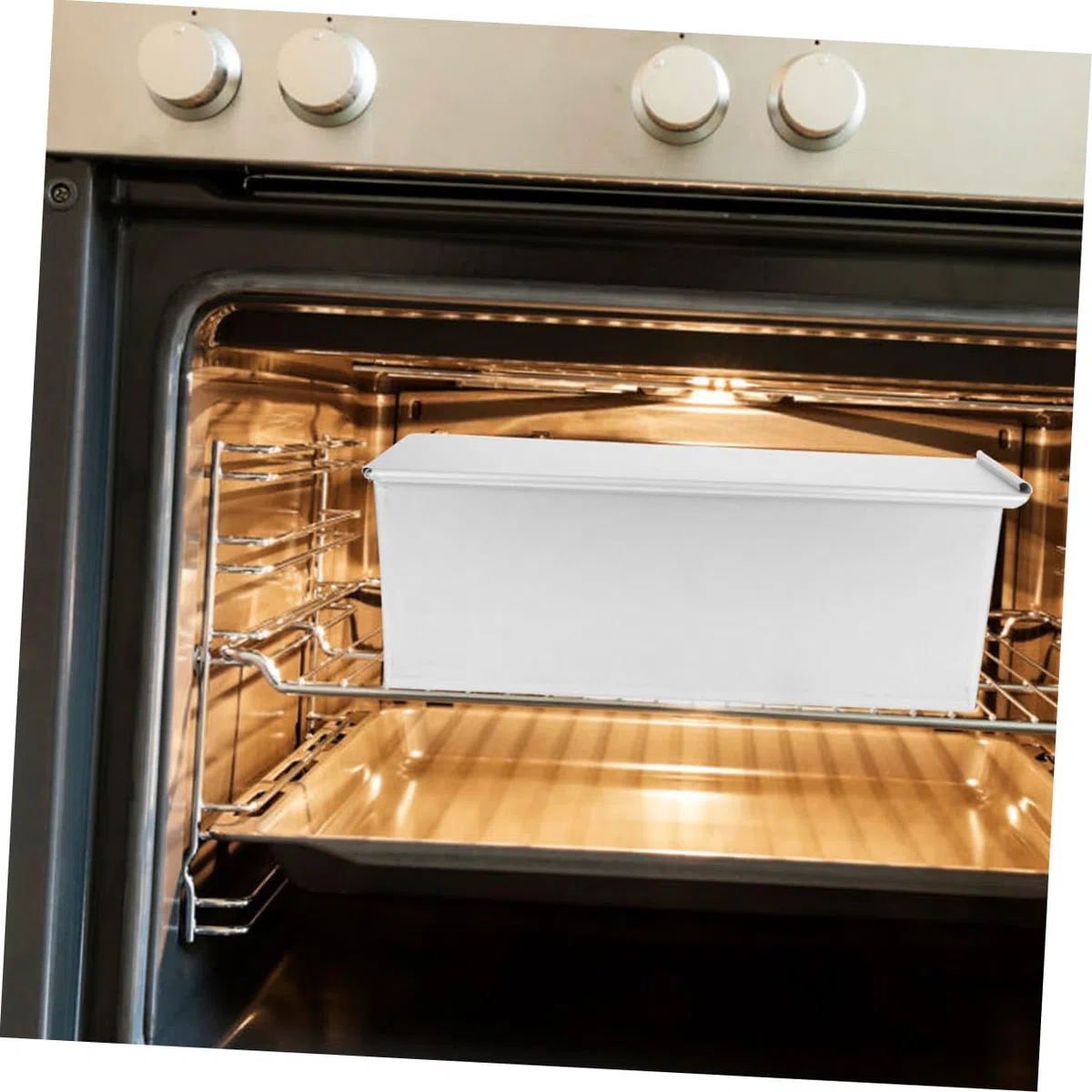 Molde para Tostadas con Tapa de Aleación de Aluminio Plata | Gran Capacidad, Antiadherente Calor Rápido, Calentamiento Uniforme, Uso en Cocina y Repostería