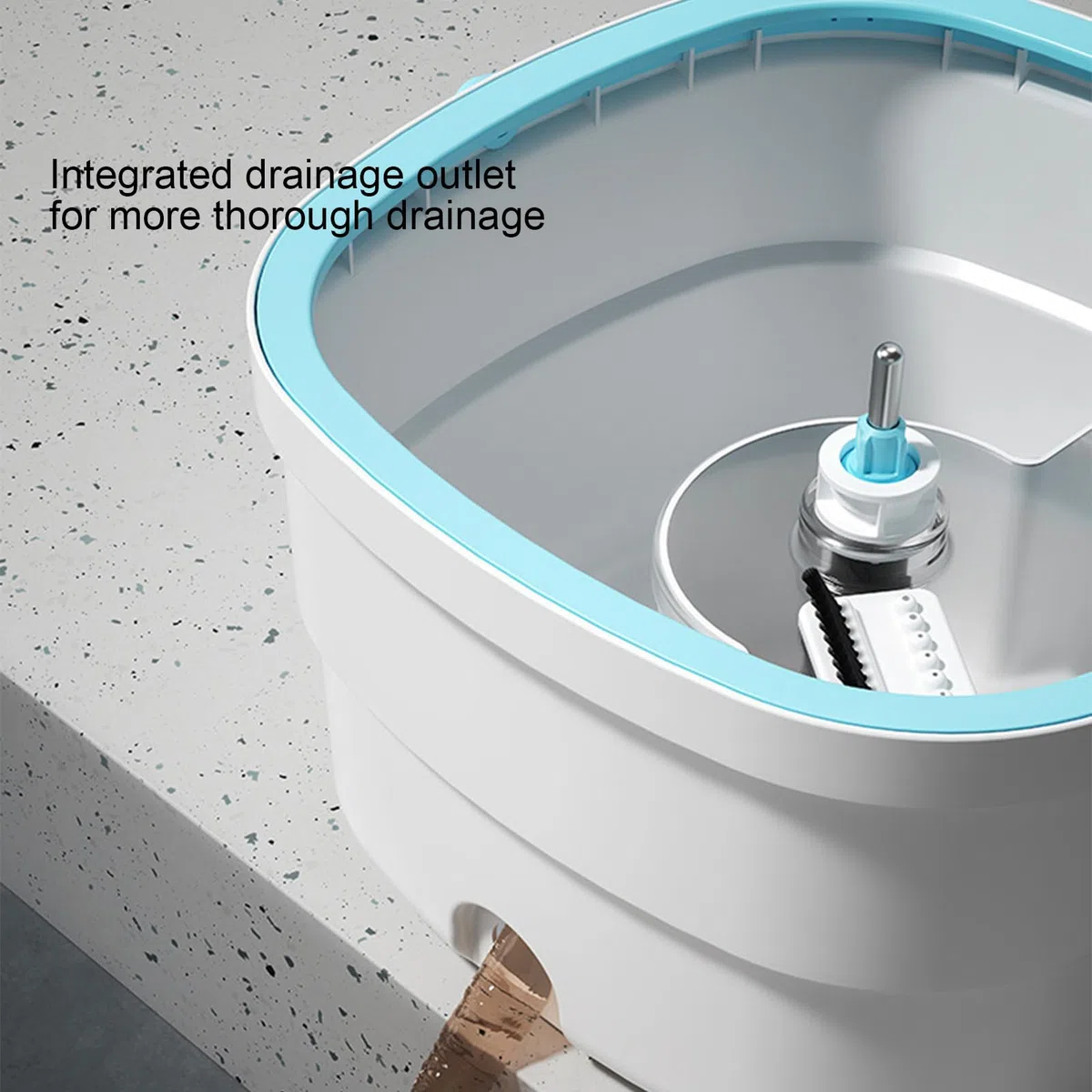 Fregona Con Cubo Herramienta De Limpieza De Suelos Con Separación De Agua | Juego De Fregona Cubo Y Escurridor Para Salón Comedor Cocina Baño Y Estudio De Madera