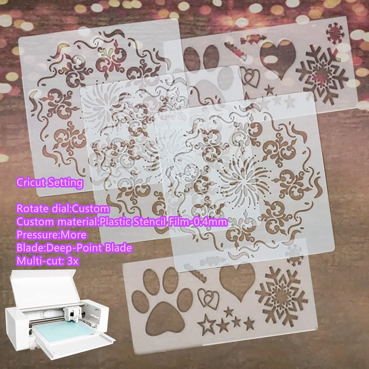 12 x 24 pulgadas, 8 hojas de 10 mil Mylar hoja de plástico de PET traslúcido lechoso para hacer plantillas Cricut, silueta, girocorte material de plantilla de herramienta (10 mil, 12 x 24, 8 paquetes)