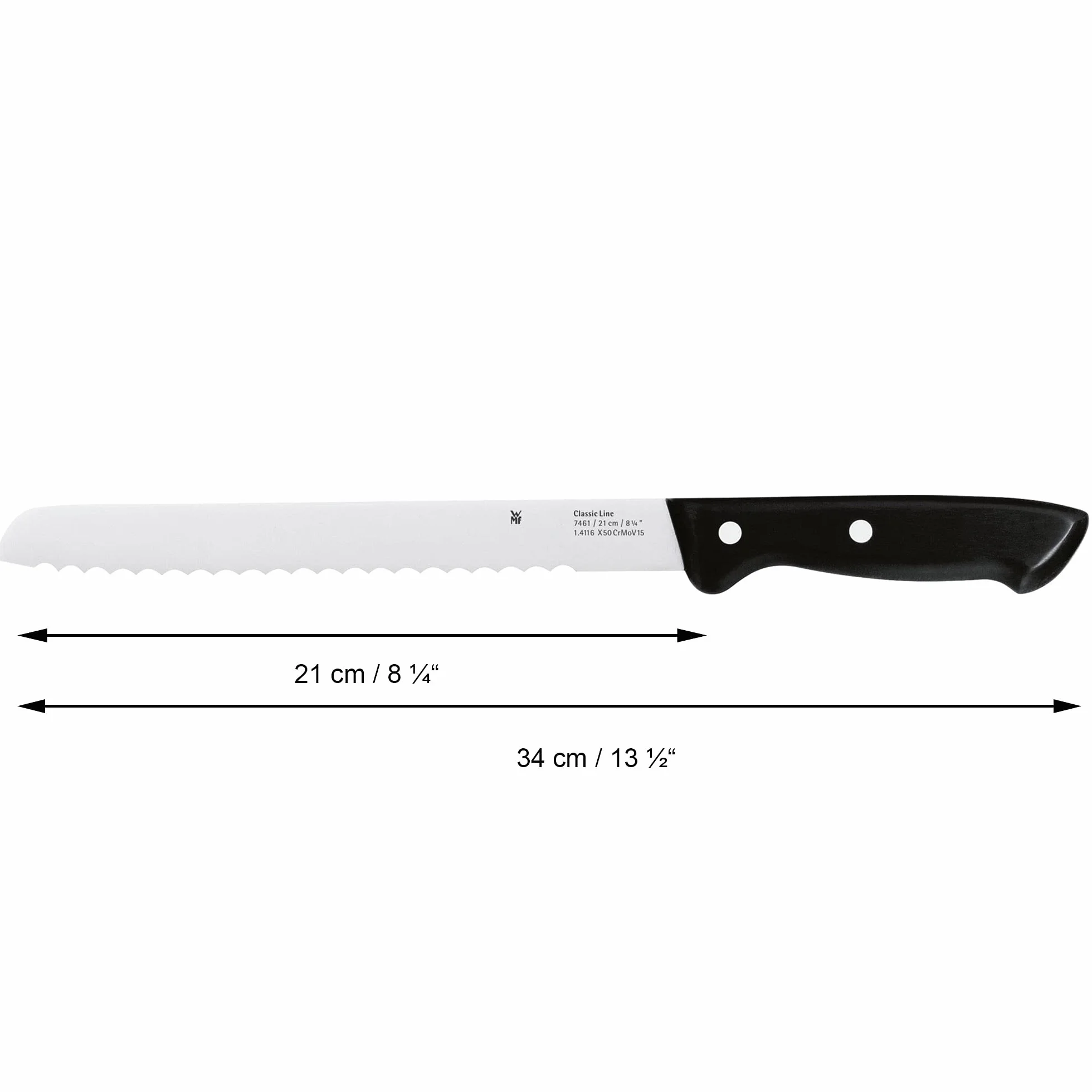 WMF Classic Line - Bloque de cuchillos equipado con 5 cuchillos, taco de madera de abedul, cuchillos con hoja de acero especial inoxidable, mangos remachados