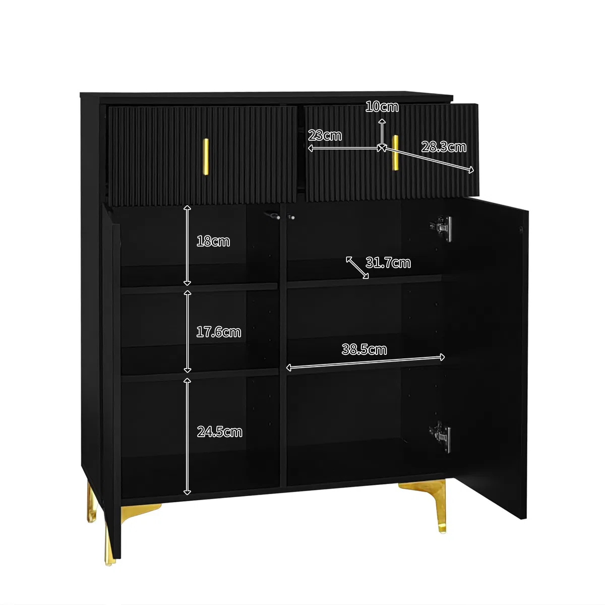 HOMYLIN Gabinete de almacenamiento de arte multicompartimento con cajones y estantes, organizador para estudio o aula, color negro