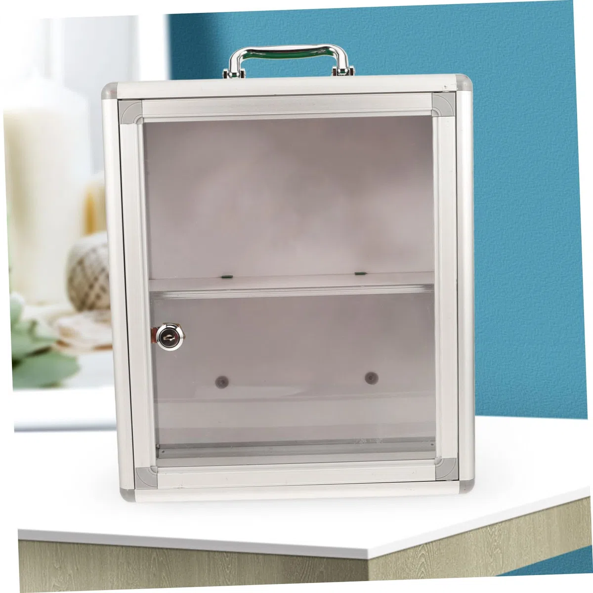 Alipis Botiquín y Ahorro de Espacio Montado en Pared Grande de Primeros Auxilios Capacidad Amplia Puerta Transparente de Acrílico y Diseño de Aleación de Aluminio para Hogar y Coche