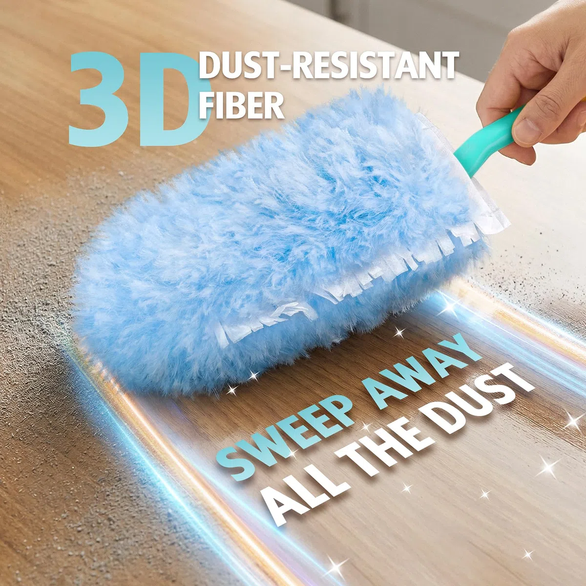 60 recambios de plumero de 360° para plumero Swiffer con 2 manos mejoradas | Plumero desechable multisuperficie de 2 lados de 360°, 4 x microfibras, para limpieza
