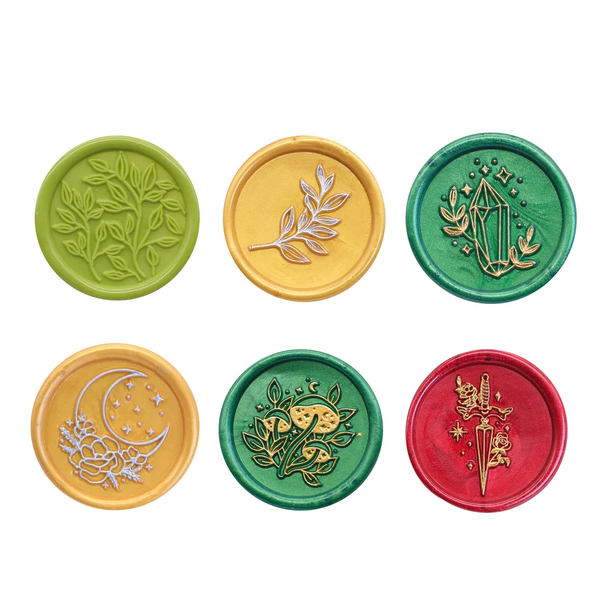 SWANGSA Juego de sellos de cera, 6 piezas vintage con patrón de plantas de flores y cabezas de sello de cera + 1 juego de sellos de sellado de mango de madera (conjunto botánico)