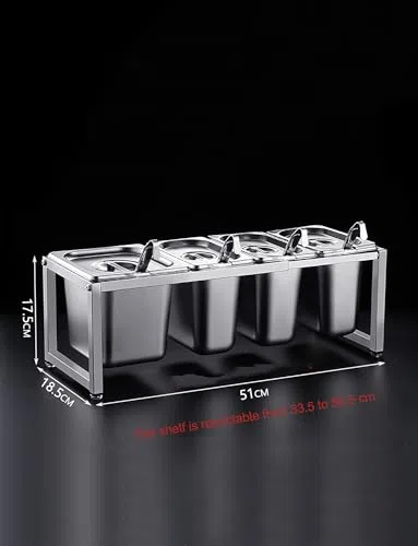 Dispensador de condimentos de acero inoxidable para almacenamiento de salsas y especias en la cocina