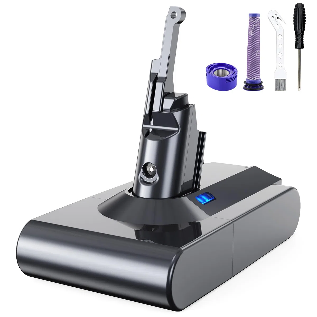 8000mAh Batería para Dyson V8, Batería de Repuesto para Dyson V8 Compatible con Dyson Absolute Animal Series Motorhead Absolute Pro SV10 Aspirador de Mano con 2 Filtros