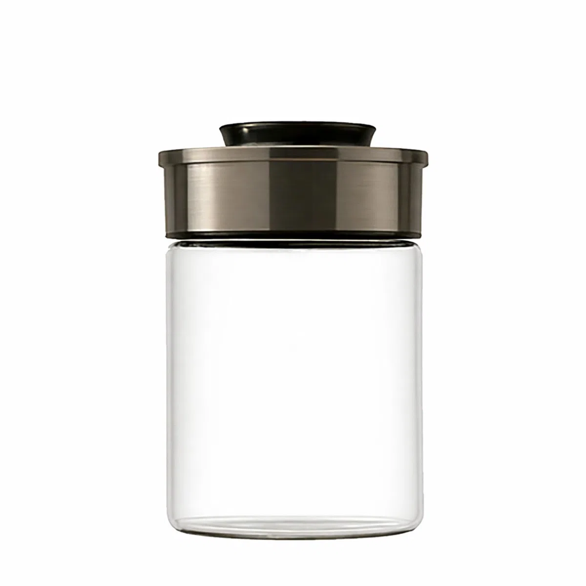 BURI Juego de 6 tarros de cristal de 1000 ml, herméticos con tapa de acero inoxidable y cierre de clic, apilables, aptos para lavavajillas, para cocina, almacenamiento de alimentos