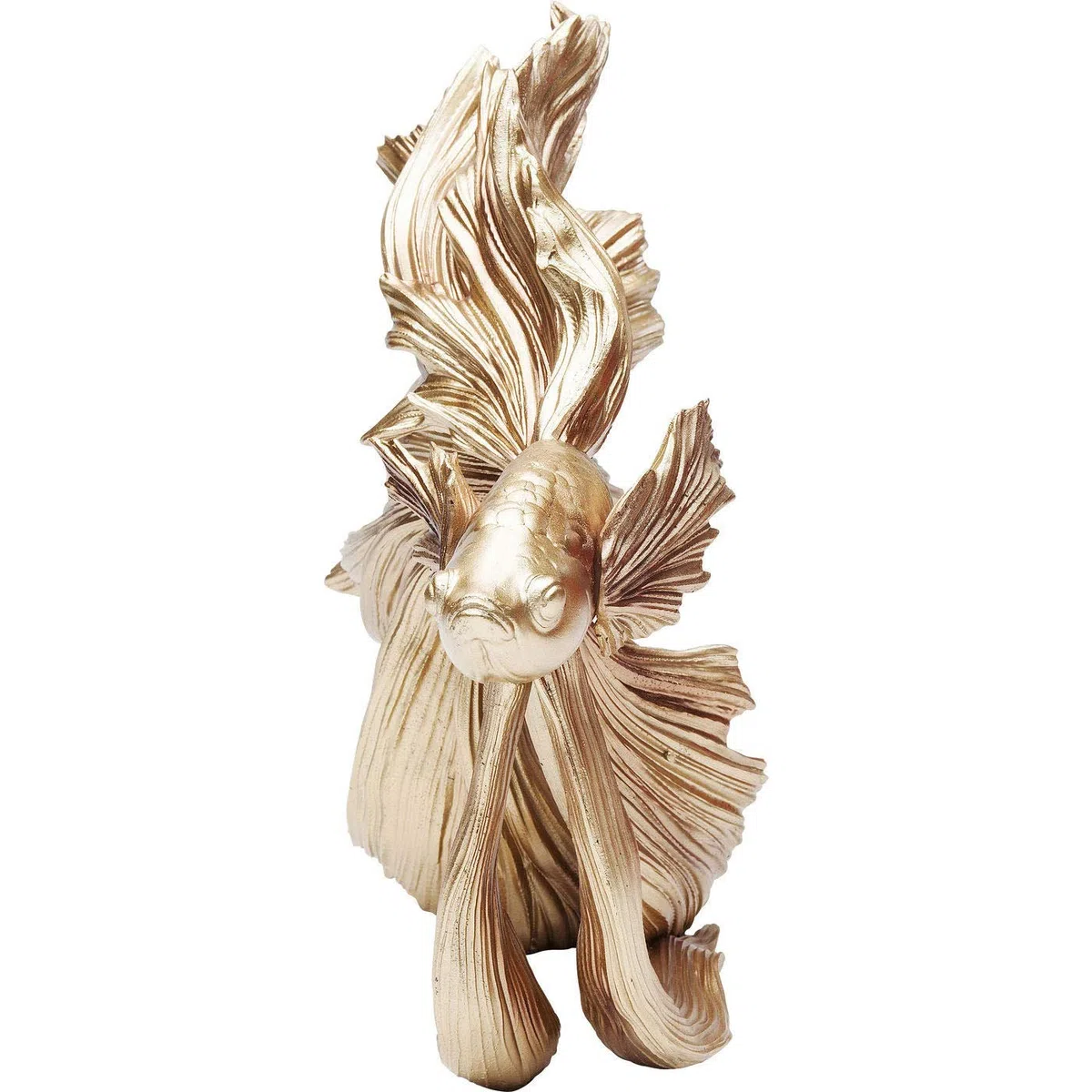 Kare Design Figura decorativa Betta Fish, oro, 32x35 cm | Hecha a mano, aspecto brillante, pez decorativo, elegante idea de regalo, para el salon
