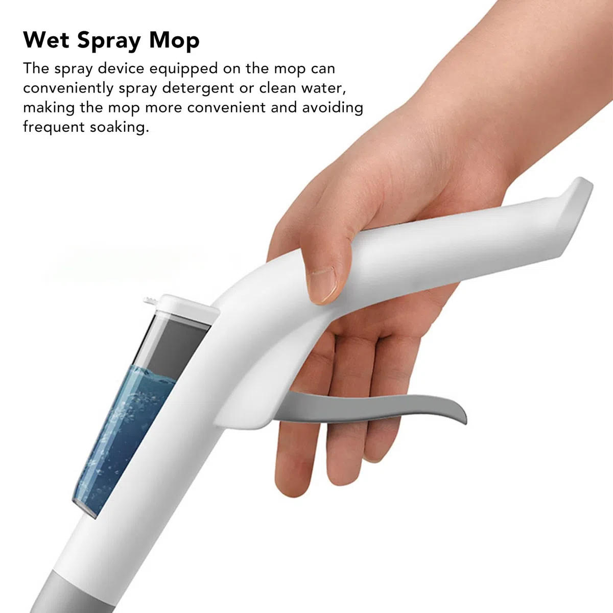 Trapeador en Aerosol 2 en 1 para Limpieza de Pisos con Función de Eliminación de ácaros Trapeador en Seco y Húmedo para Uso Doméstico Acero Inoxidable y Paño de Algodón (Paneles de 36 cm.)