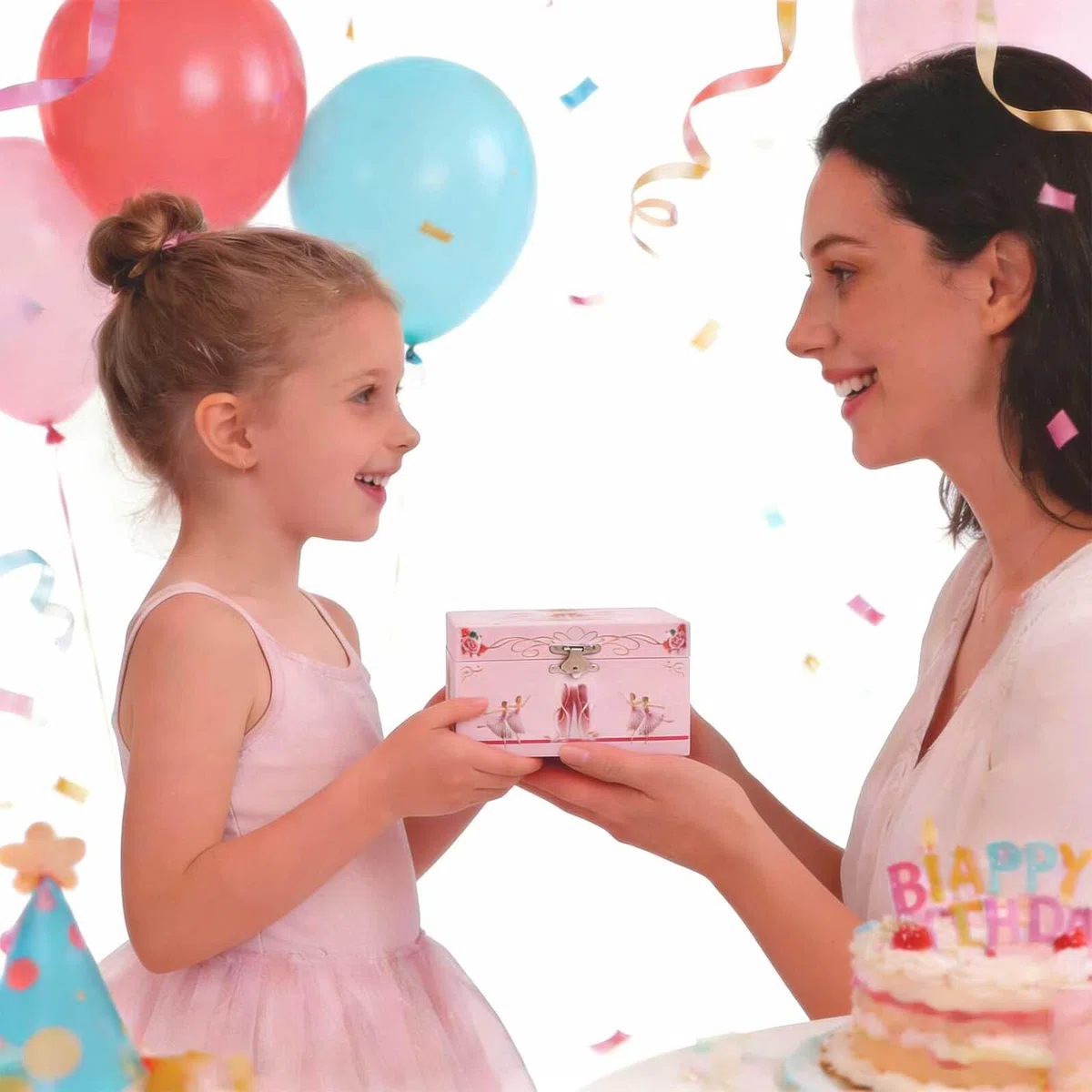 SHINEOFI Caja de Música de Ballet Rosa con Bailarina Giratoria, Joyero Pequeño para Niñas con Compartimentos y Diseño Elegante para Habitación Infantil