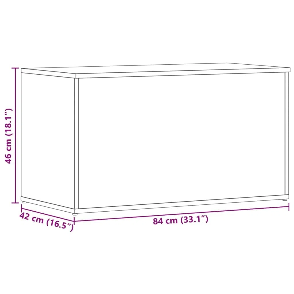 vidaXL Baúl de Almacenamiento Banco Cofre Entrada Caja Muebles Herramientas Juguetes Revistas Libros Madera Contrachapada Color Roble 84x42x46 cm