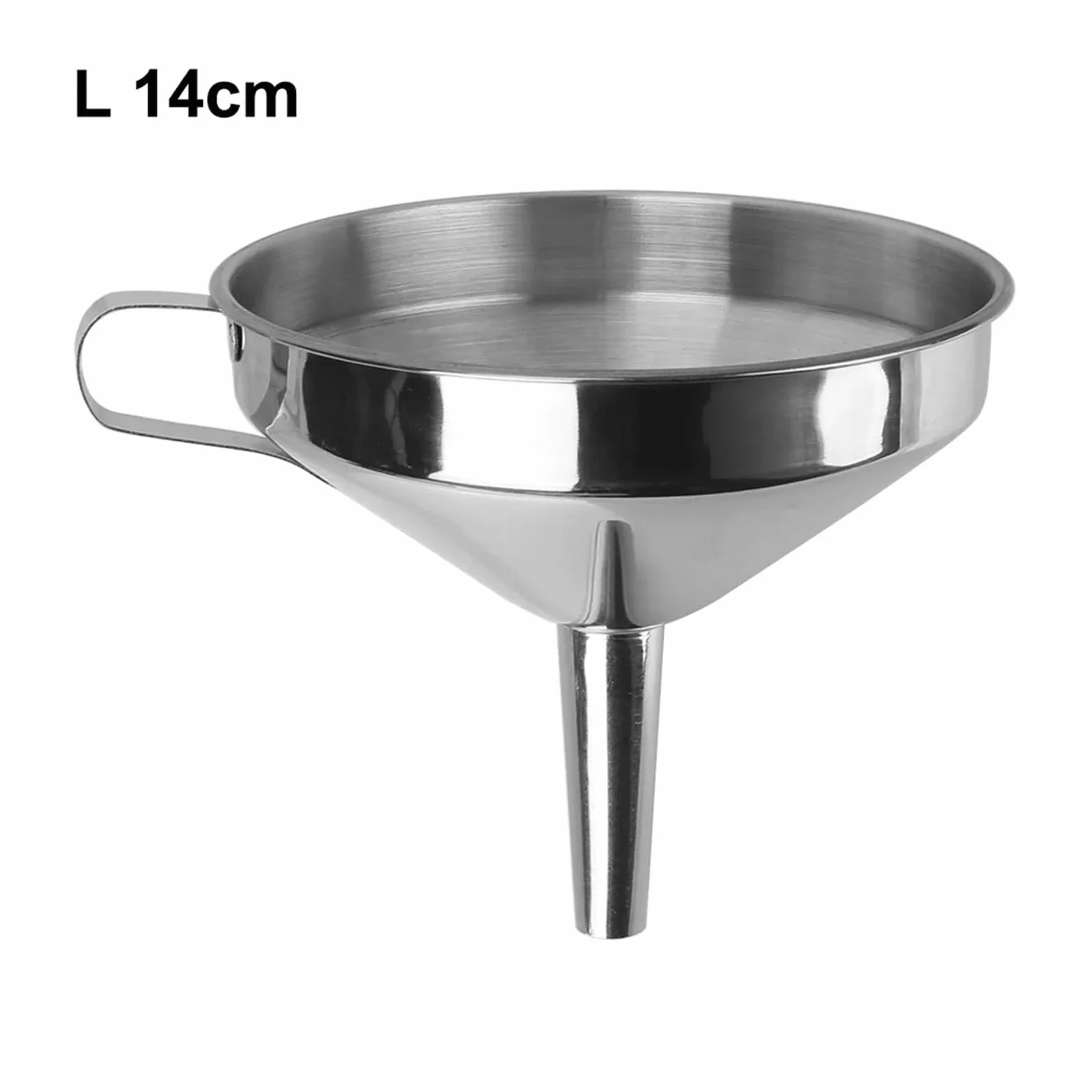 Embudo de Frasco Aceite Cerveza Vino Barra Acero Inoxidable con Filtro Desmontable Accesorio Cocina(L14 CM)