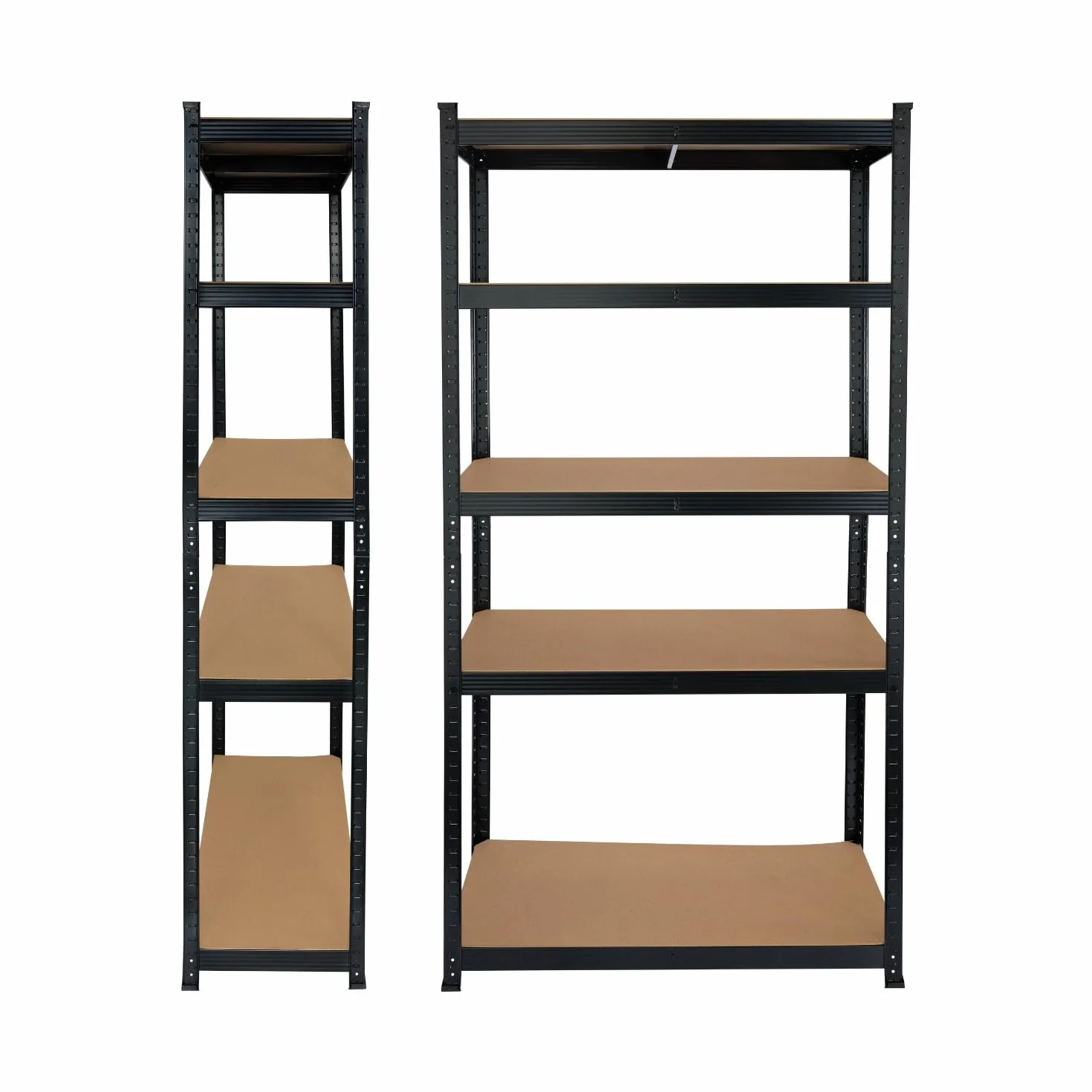 THINIA HOME - Estantería Modular Almacenaje (Pack 2), Acero y MDF Antihumedad, Hogar, Trastero, Garaje, 5 Baldas Ajustables, Carga Máxima 875Kg, 90x40x180cm (Largo x Ancho x Alto)