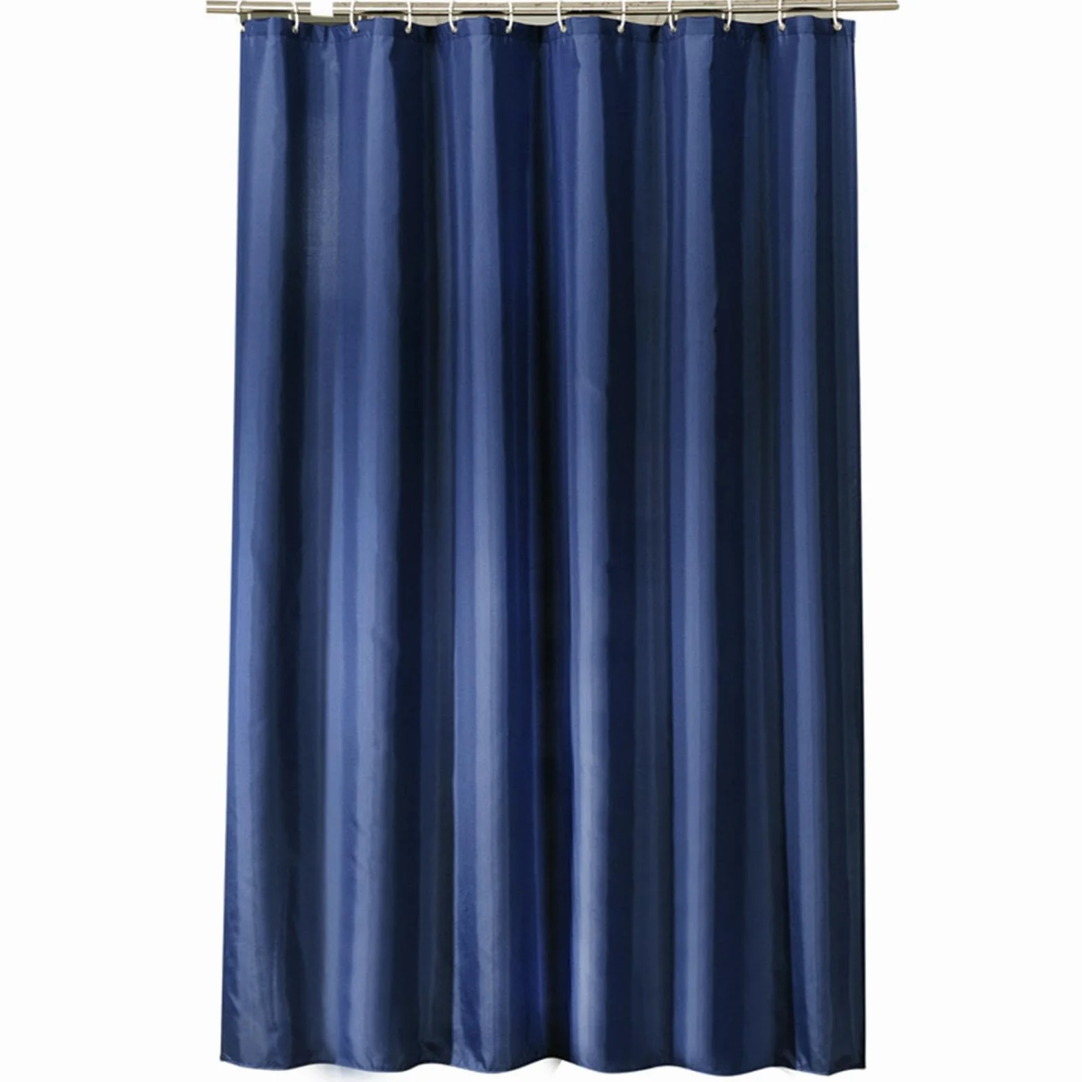 Cortina de ducha impermeable extralarga de 180 x 220 cm, poliéster, lavable, color azul, con 12 ganchos de plástico, diseño resistente al moho