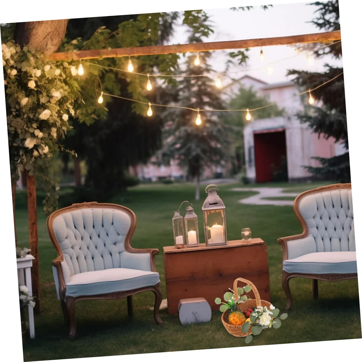 PRETYZOOM Cesta De Imitación para Almacenamiento De para Picnic y Decoración De Bodas Diseño Rústico y Práctico