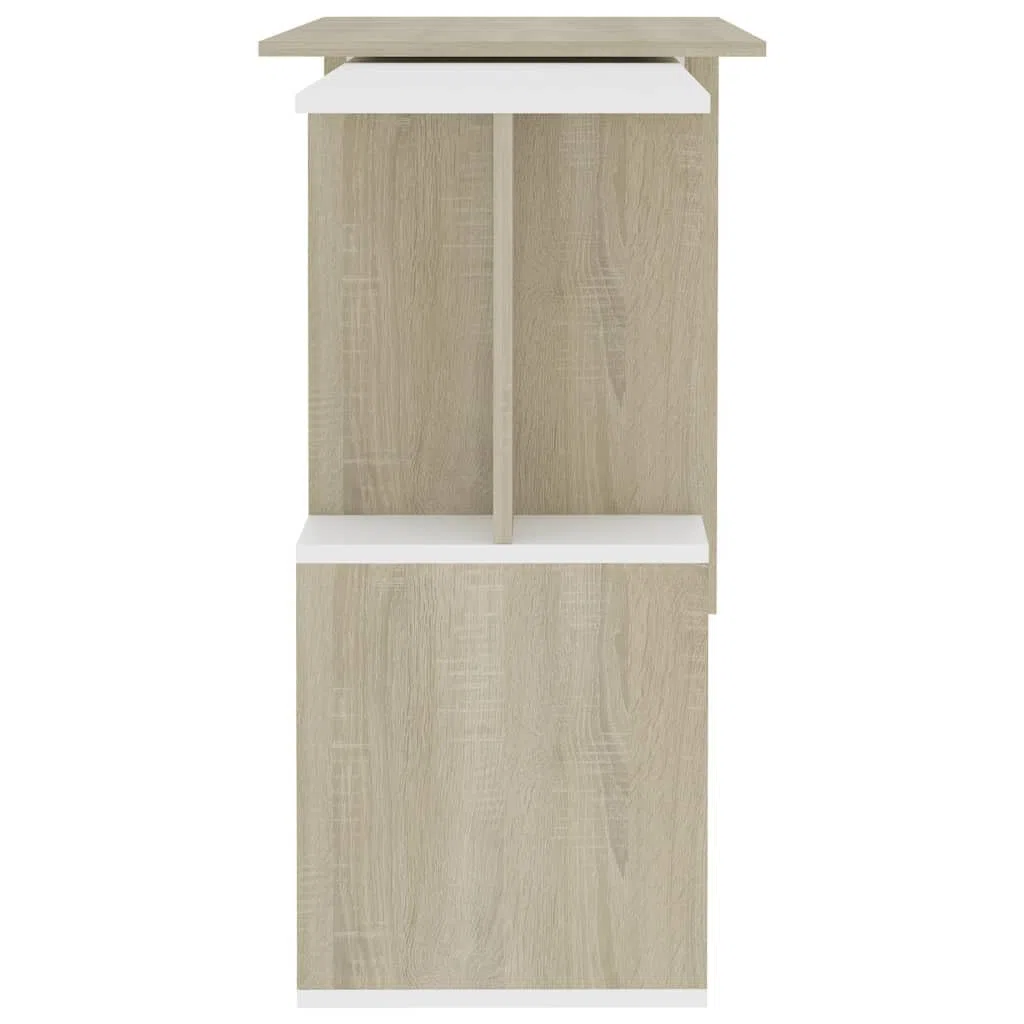 vidaXL Escritorio Esquinero de Ordenador Estudio Ejecutivo Oficina Despacho Mueble Duradera Robusta Estable Madera Contrachapada Blanco Roble Sonoma