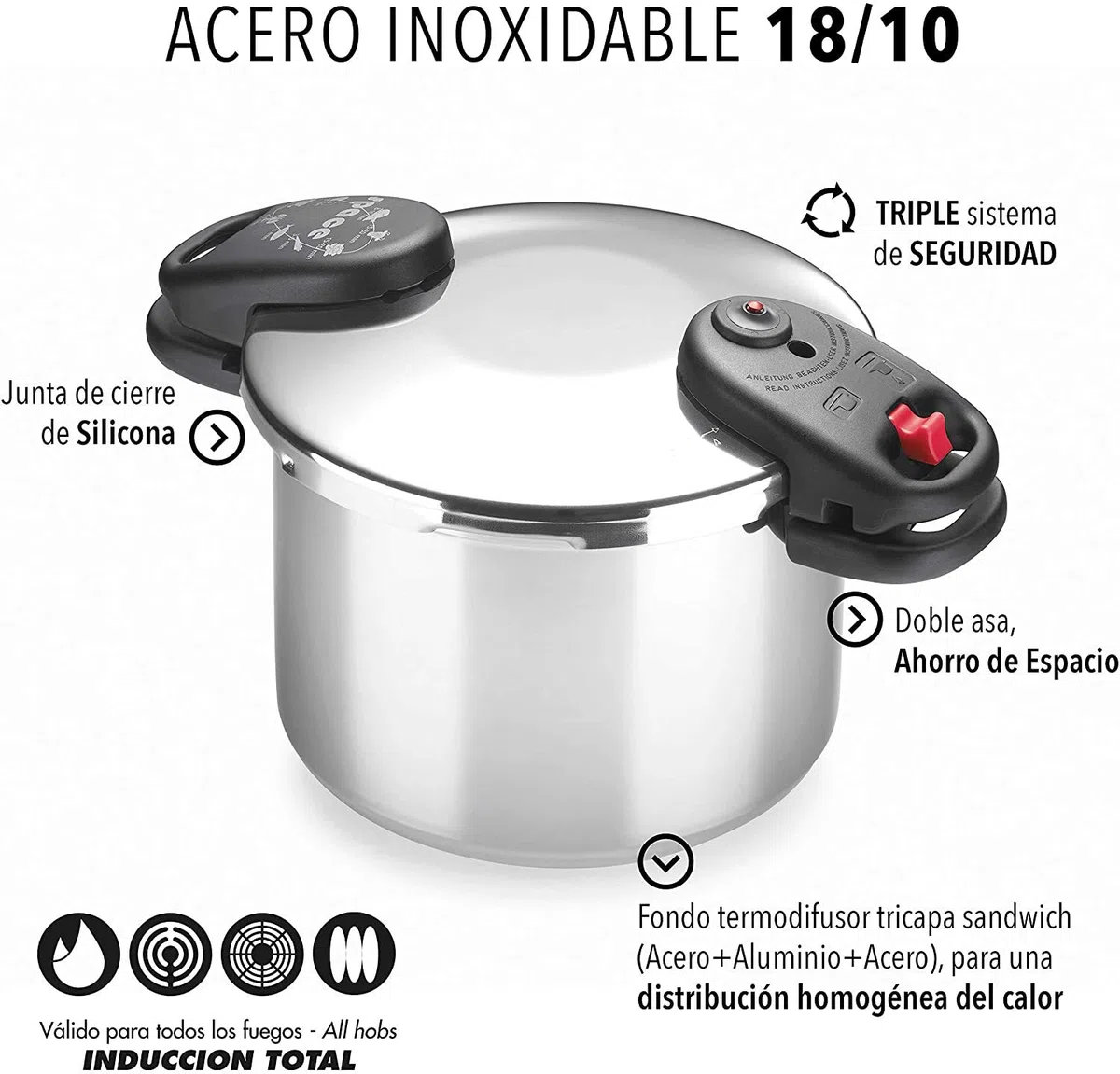 ALZA Space - Olla a presión super-rápida (6 litros)