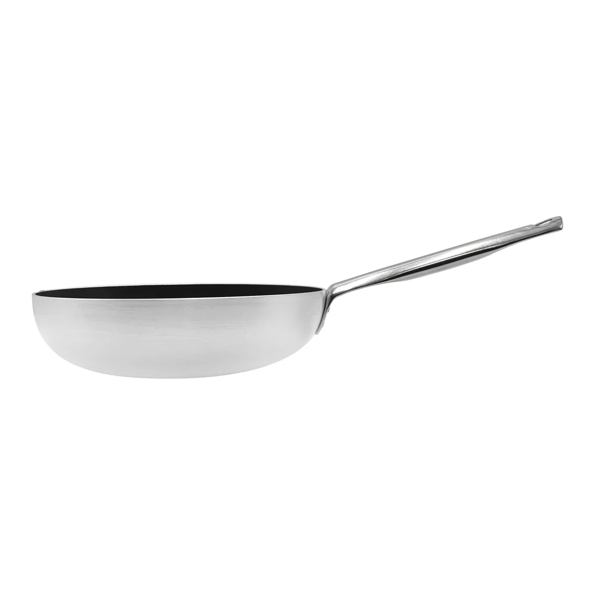 Pentole Agnelli ALSA111BS28 Platino alto avellanado de platino para saltar, con mango tubular de acero inoxidable, 28 cm, plata