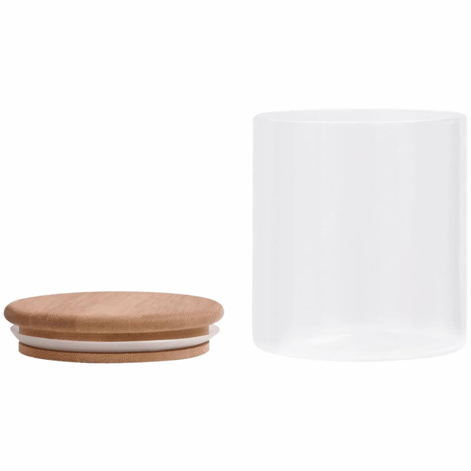 Homgoday Mobili - Tarros de cristal con tapa de bambú, 10 unidades, 600 ml, muebles de interior para salón, oficina, dormitorio