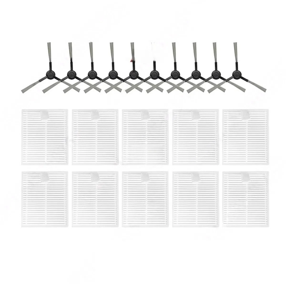 Compatible con Xiaomi E12 E10 B112 Robot Aspirador Cepillo Principal Cepillo Lateral paño de mopa Filtro HEPA repuestos(Set 4)