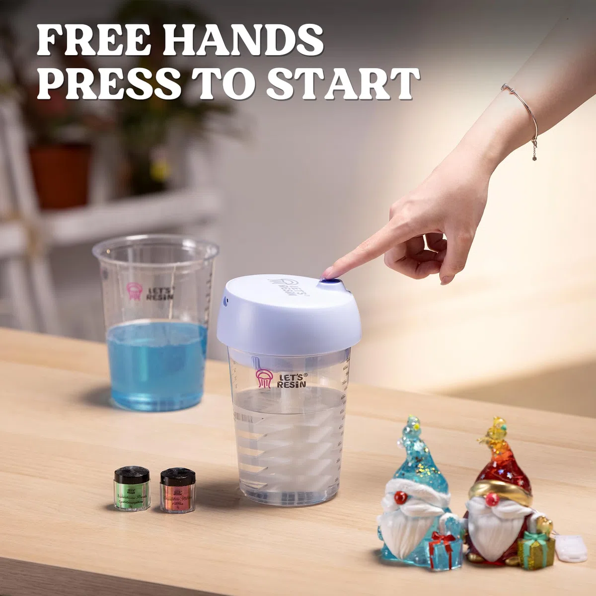 LET'S RESIN Mezclador de resina automático, mezclador epoxi fácil de limpiar con 10 tazas de mezcla, agitador eléctrico para mezcla de 24 onzas líquidas, suministros de resina para fundición de