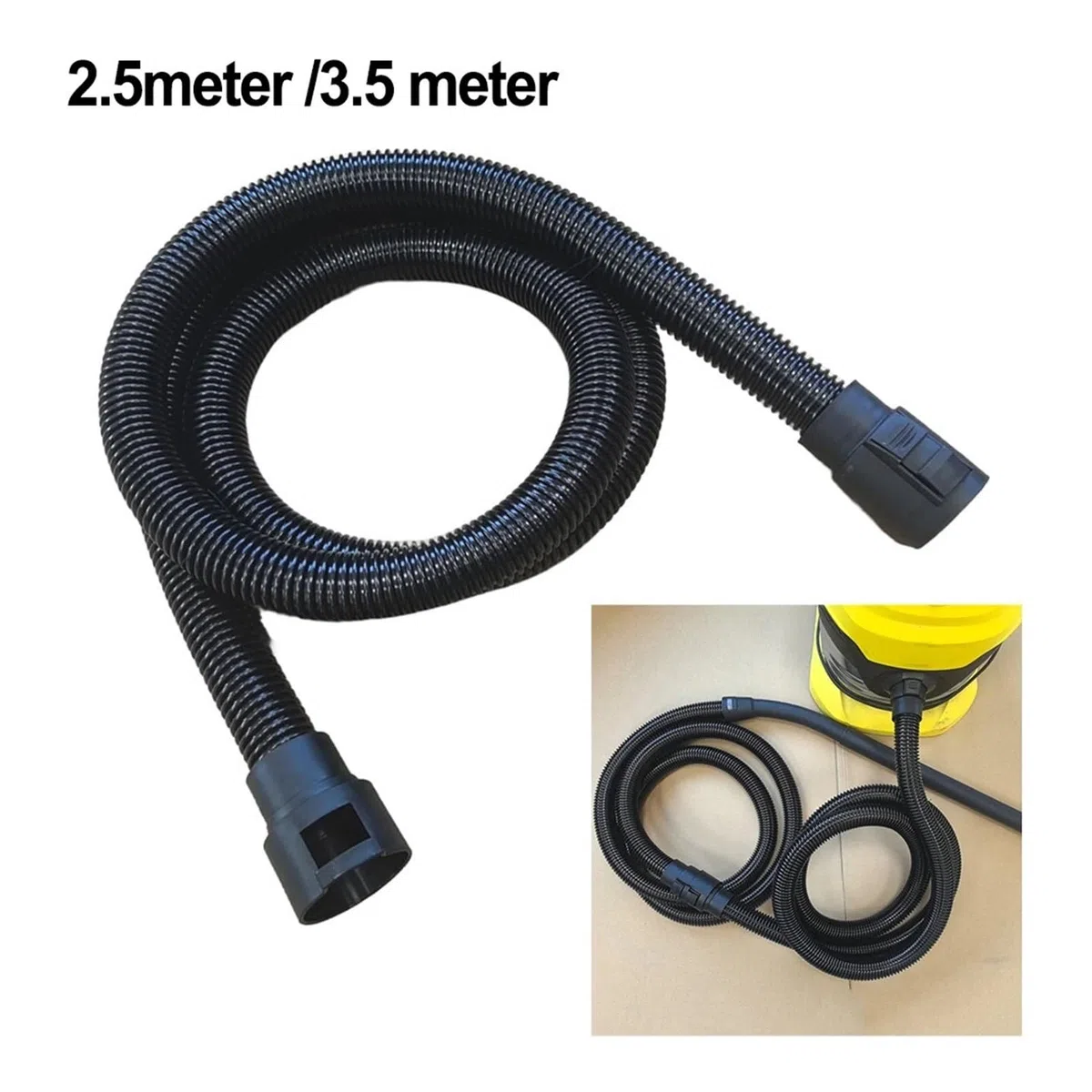 Genérico Extensión de aspiradora Manguera Seca y húmeda, 2,5/3,5 m Largo, for Limpiador NT20 30 WD1 WD2 WD3 WD4 WD5 WD6.863-305.0(3.5m)