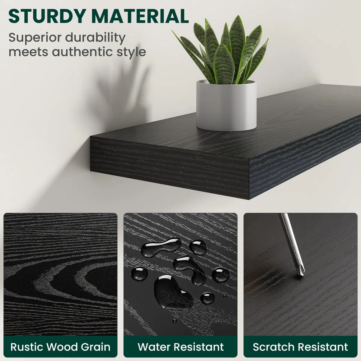 Juego de 2 estantes flotantes de 120 cm para pared con soportes invisibles, estante de madera resistente montado en la pared para cocina, baño, sala de estar, dormitorio