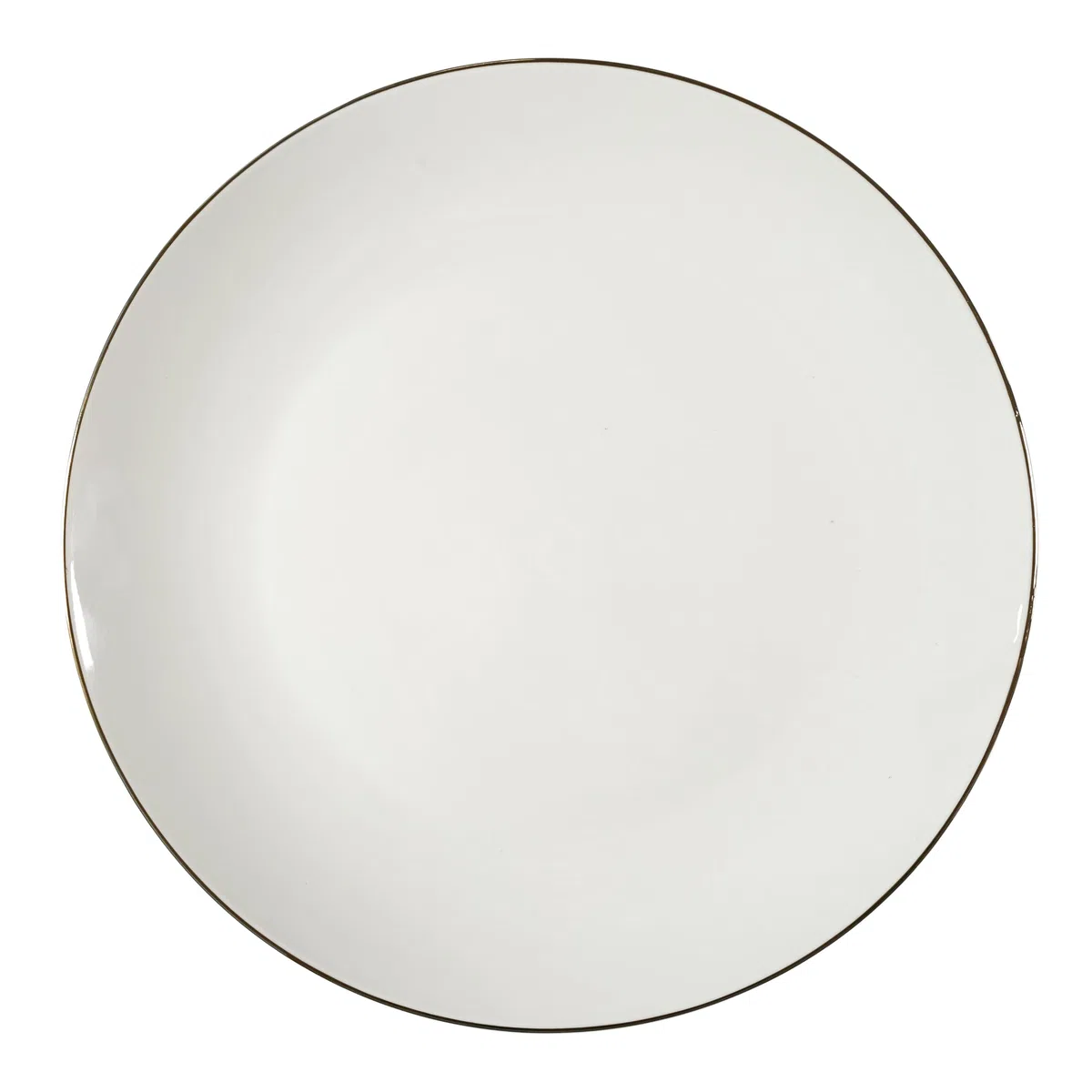 HOME DECO FACTORY - KA0539 Juego de Vajilla de Porcelana 12 Piezas - Diseño Elegante con Borde Dorado - Vajilla Versátil - Apta para Lavavajillas - Blanco 12 Pcs