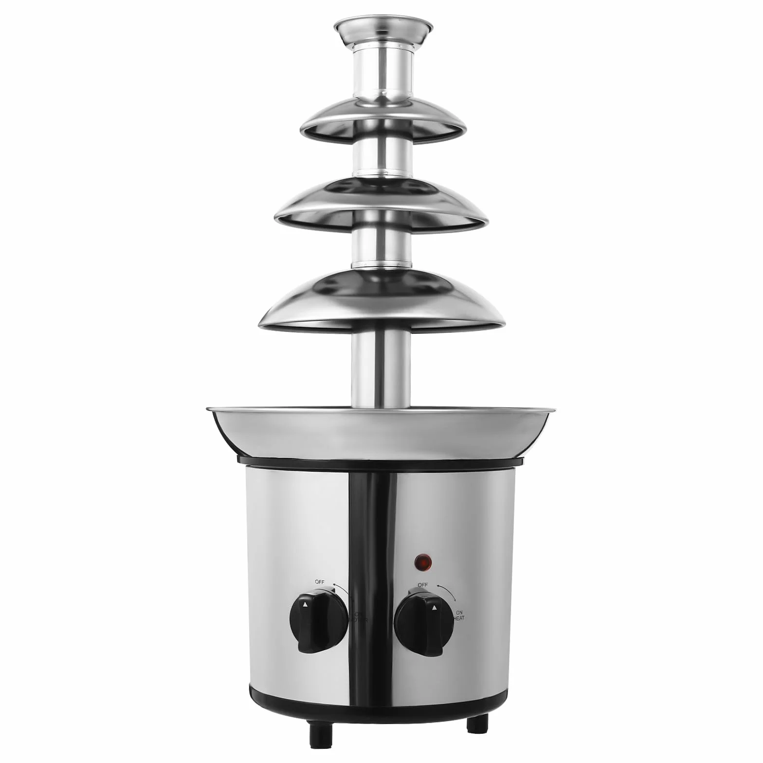 Fuente de chocolate de 4 niveles de acero inoxidable con 1 8 l de capacidad y 170 W de potencia, perfecta como máquina de postres y fondant de chocolate